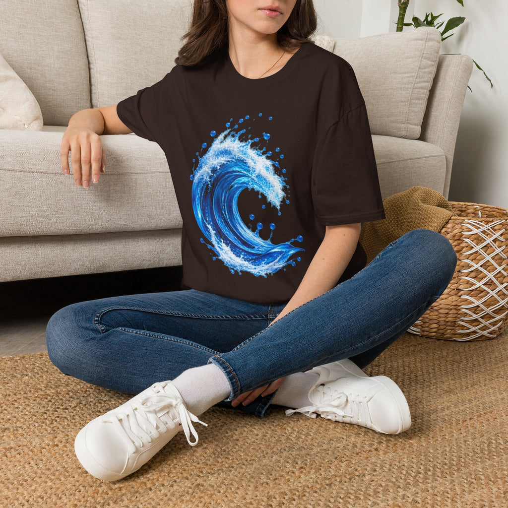 Ocean Wave T-Shirt — Blue Water Splash Graphic Tee