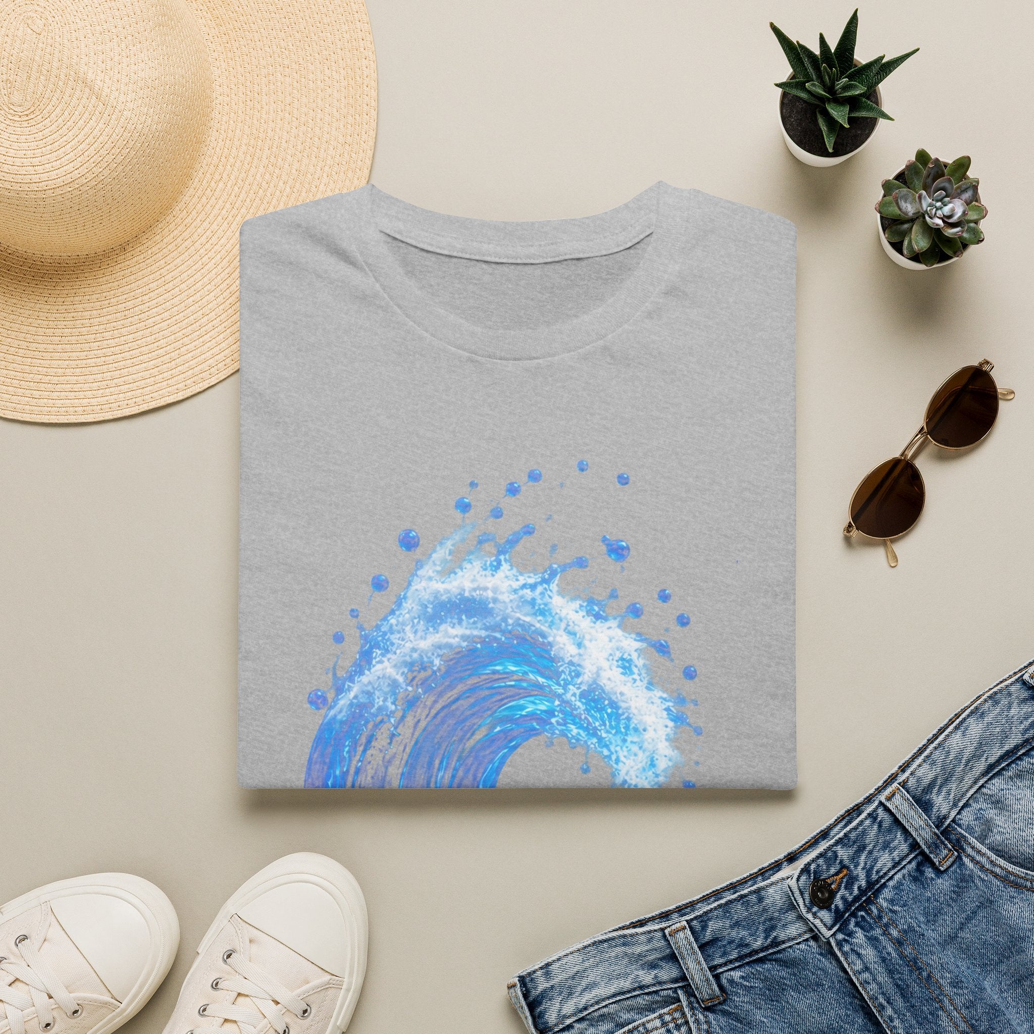 Ocean Wave T-Shirt — Blue Water Splash Graphic Tee
