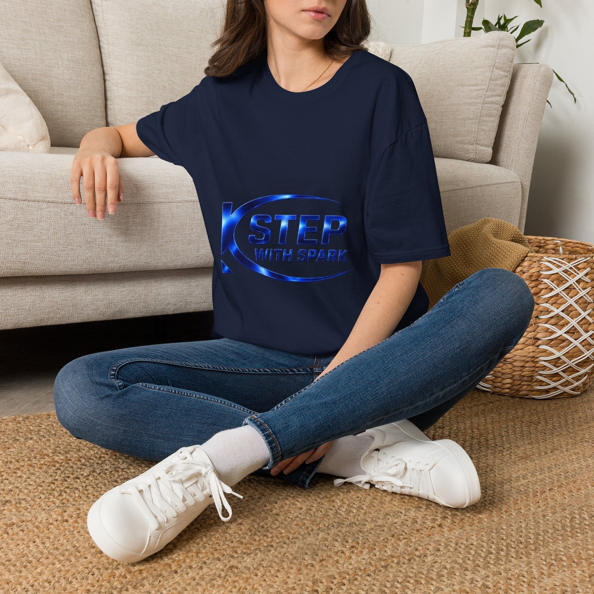 Step With Spark Logo T-Shirt — Motivational Athletic Crew Tee