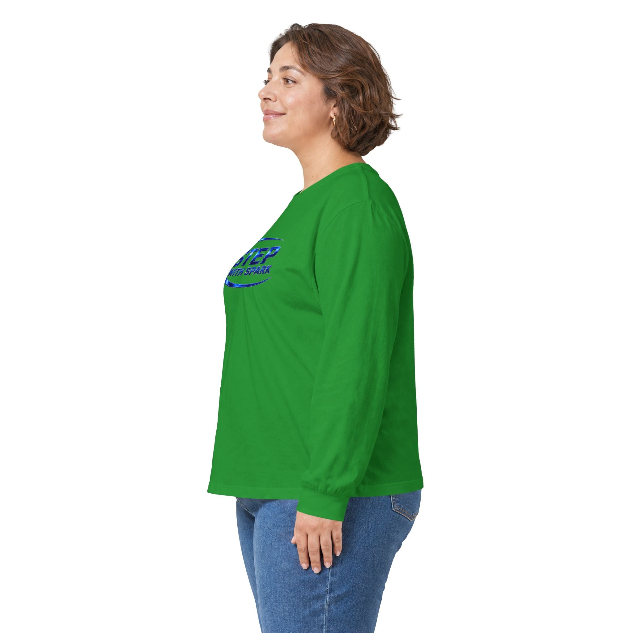 Long Sleeve Tee - "Step with Spark" Logo Athletic Casual