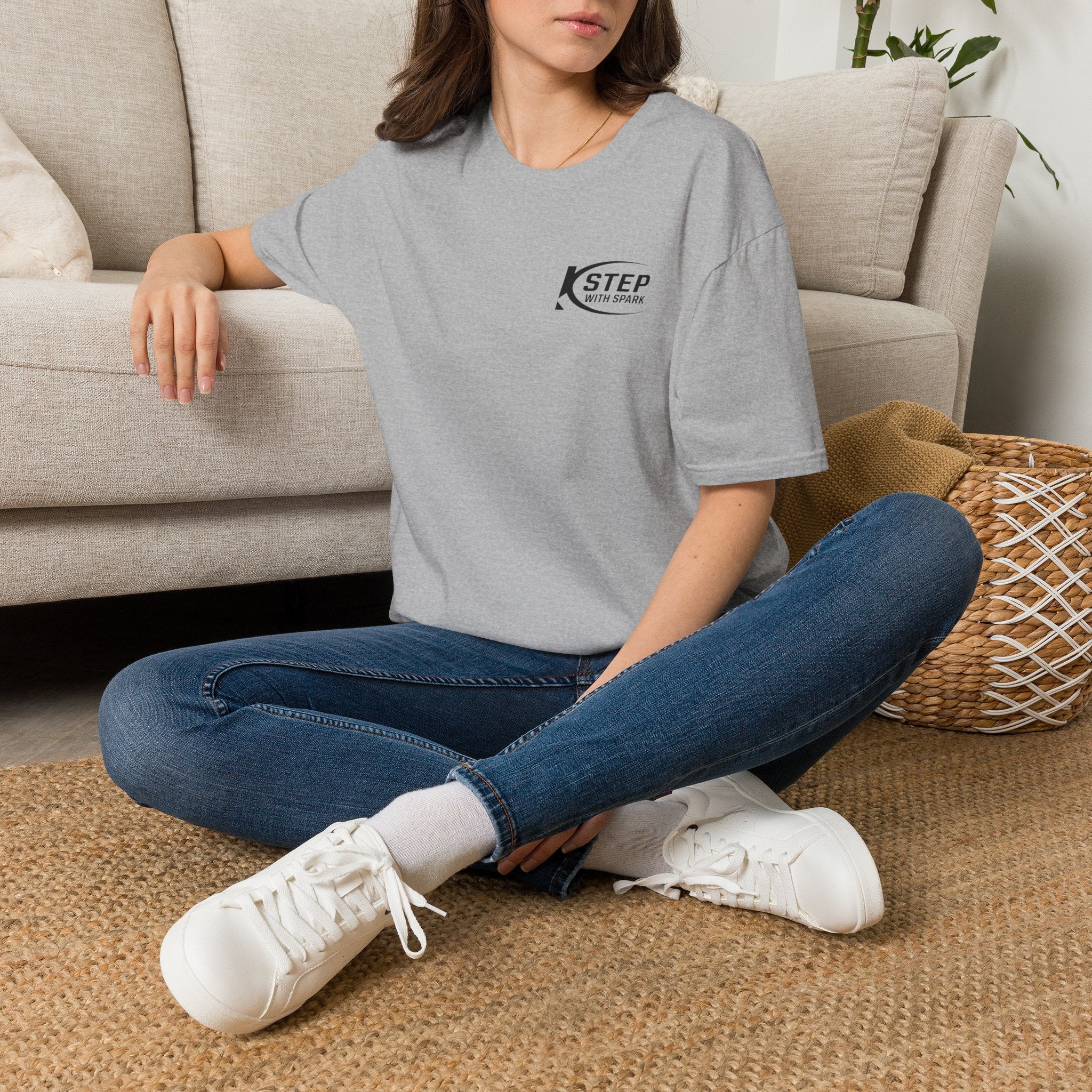 Step With Spark Logo T-Shirt — Minimal Athletic Casual Tee