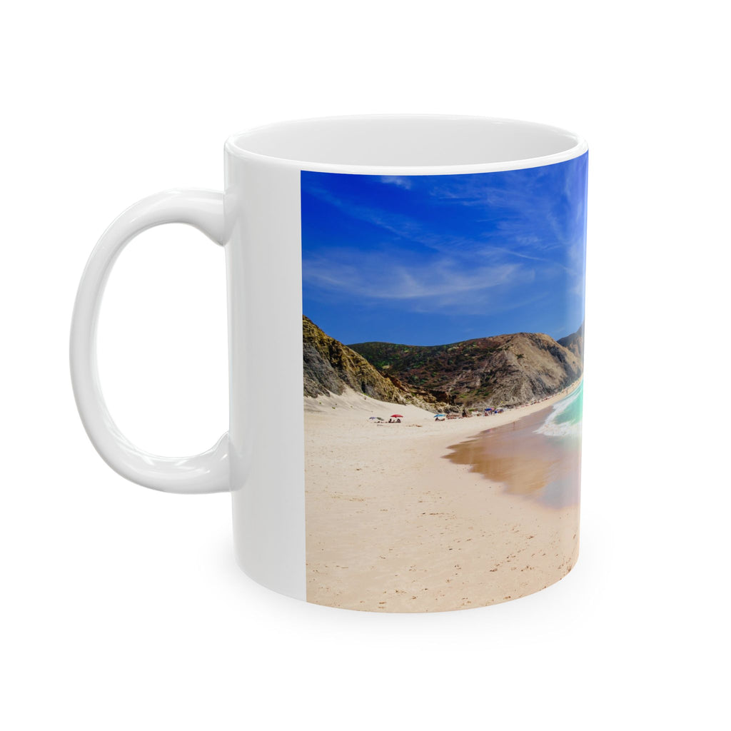 Beachscape Ceramic Mug — Tropical Seascape Photo Coffee Cup (11oz, 15oz)