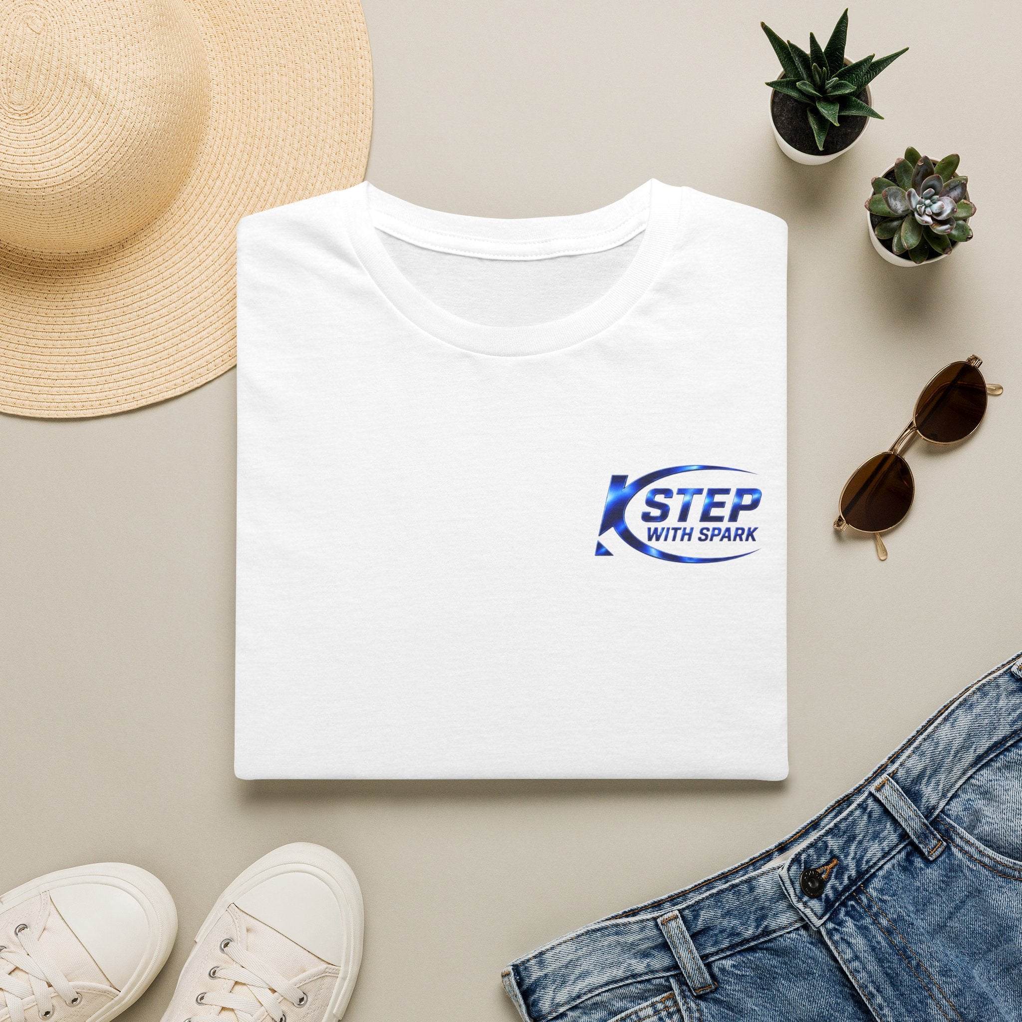 Step With Spark Logo T-Shirt — Minimal Motivational Tee