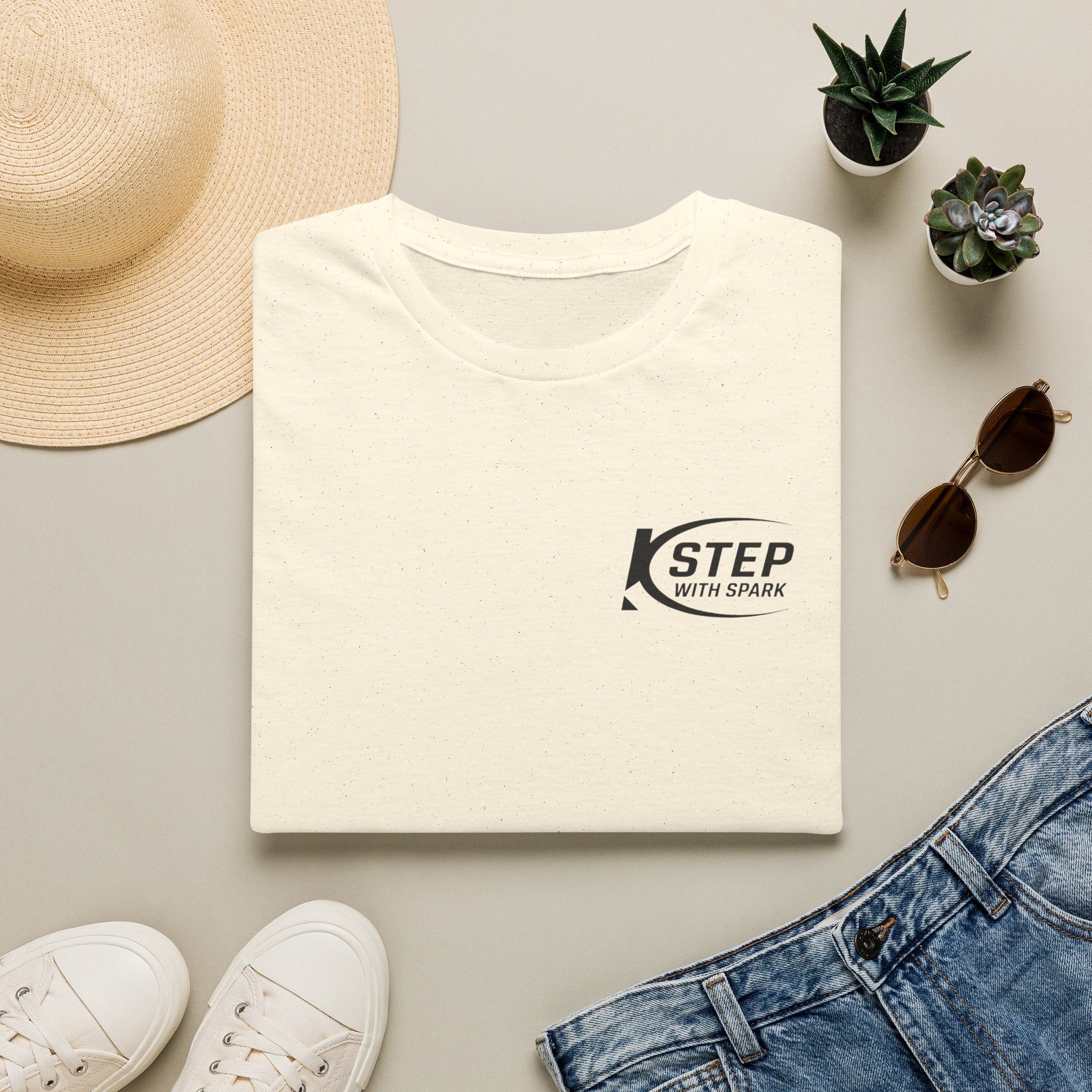 Step With Spark Logo T-Shirt — Minimal Athletic Casual Tee