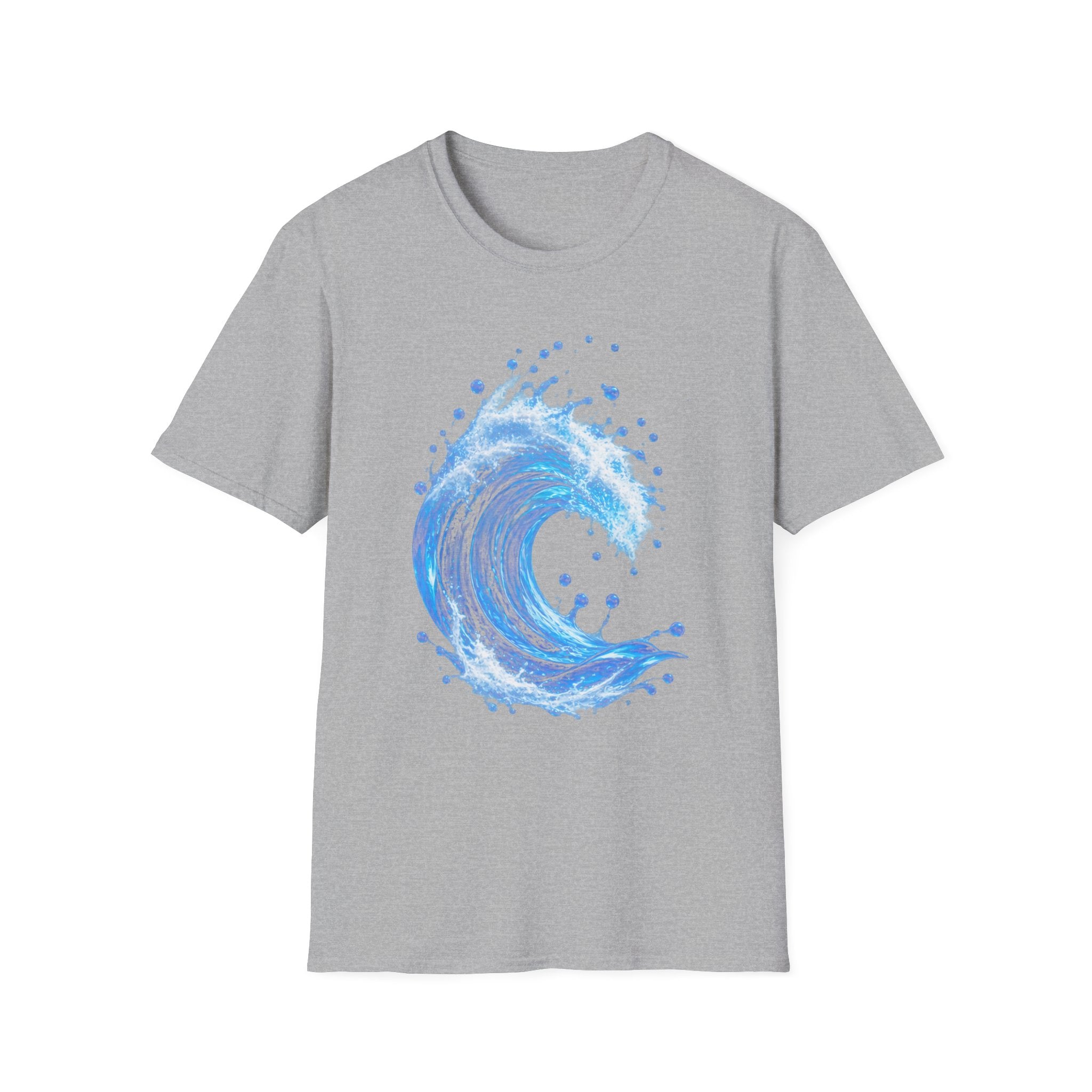 Ocean Wave T-Shirt — Blue Water Splash Graphic Tee