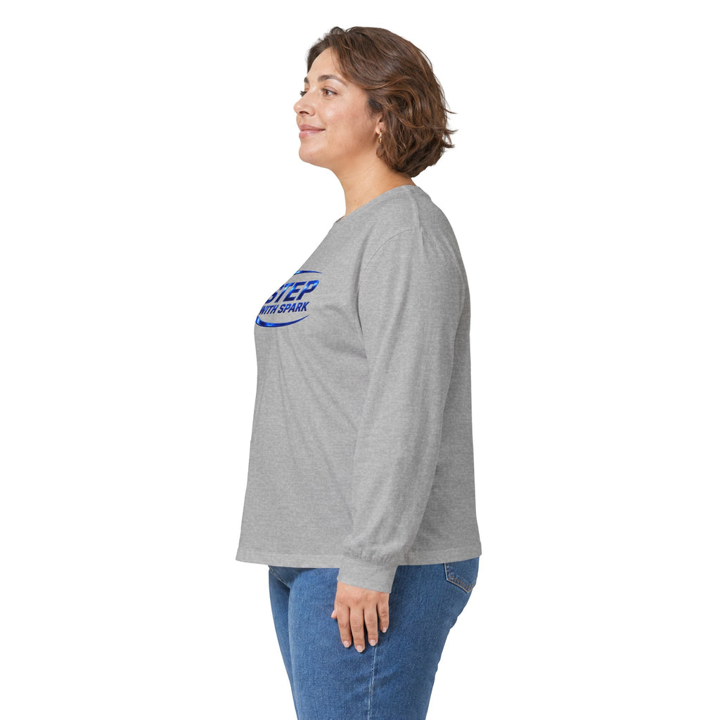 Long Sleeve Tee - "Step with Spark" Logo Athletic Casual