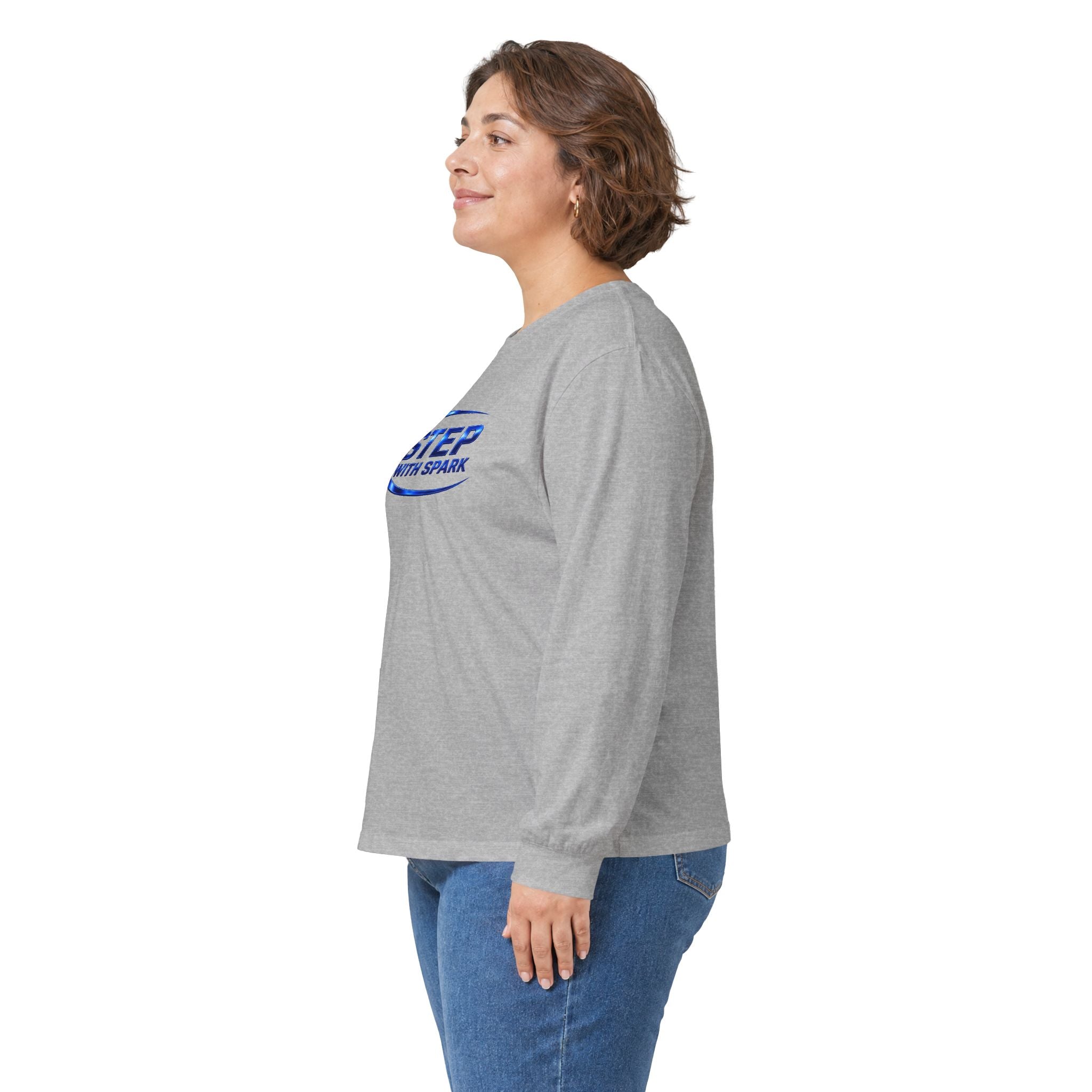 Long Sleeve Tee - "Step with Spark" Logo Athletic Casual