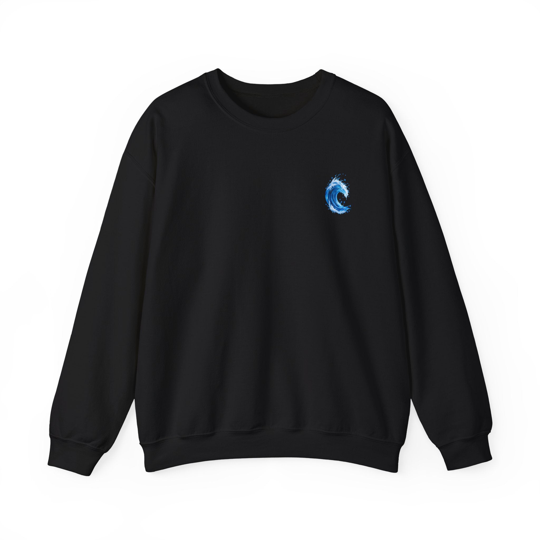 Wave Graphic Sweatshirt — Blue Ocean Crest Crewneck