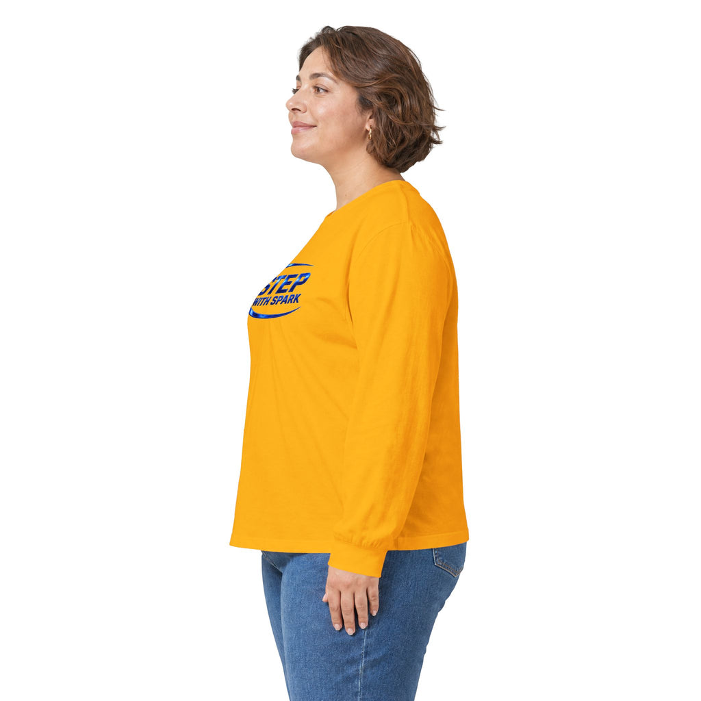 Long Sleeve Tee - "Step with Spark" Logo Athletic Casual