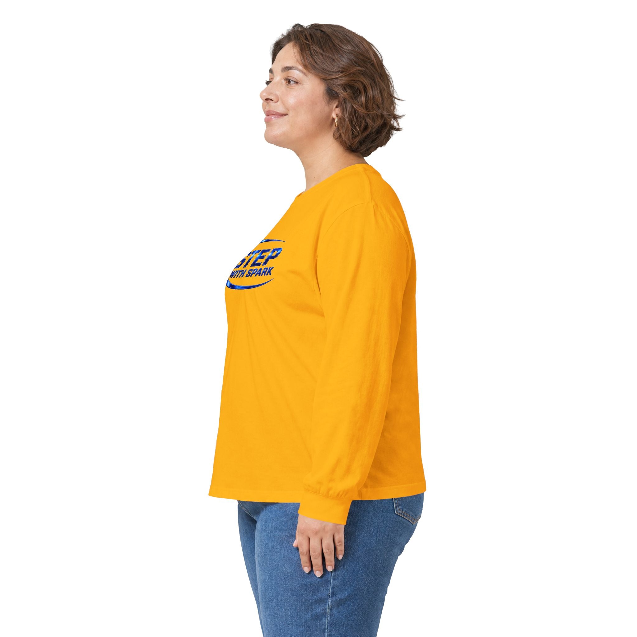 Long Sleeve Tee - "Step with Spark" Logo Athletic Casual