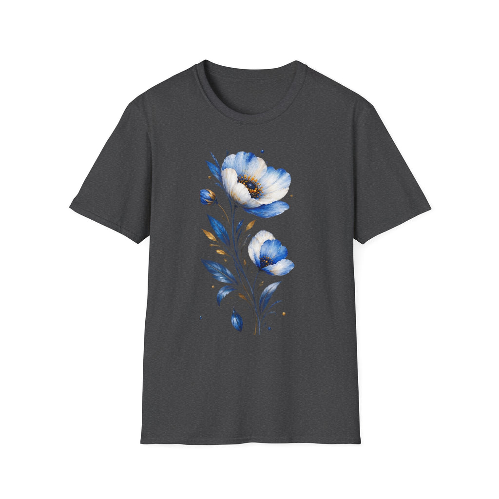 Blue Watercolor Floral T-Shirt