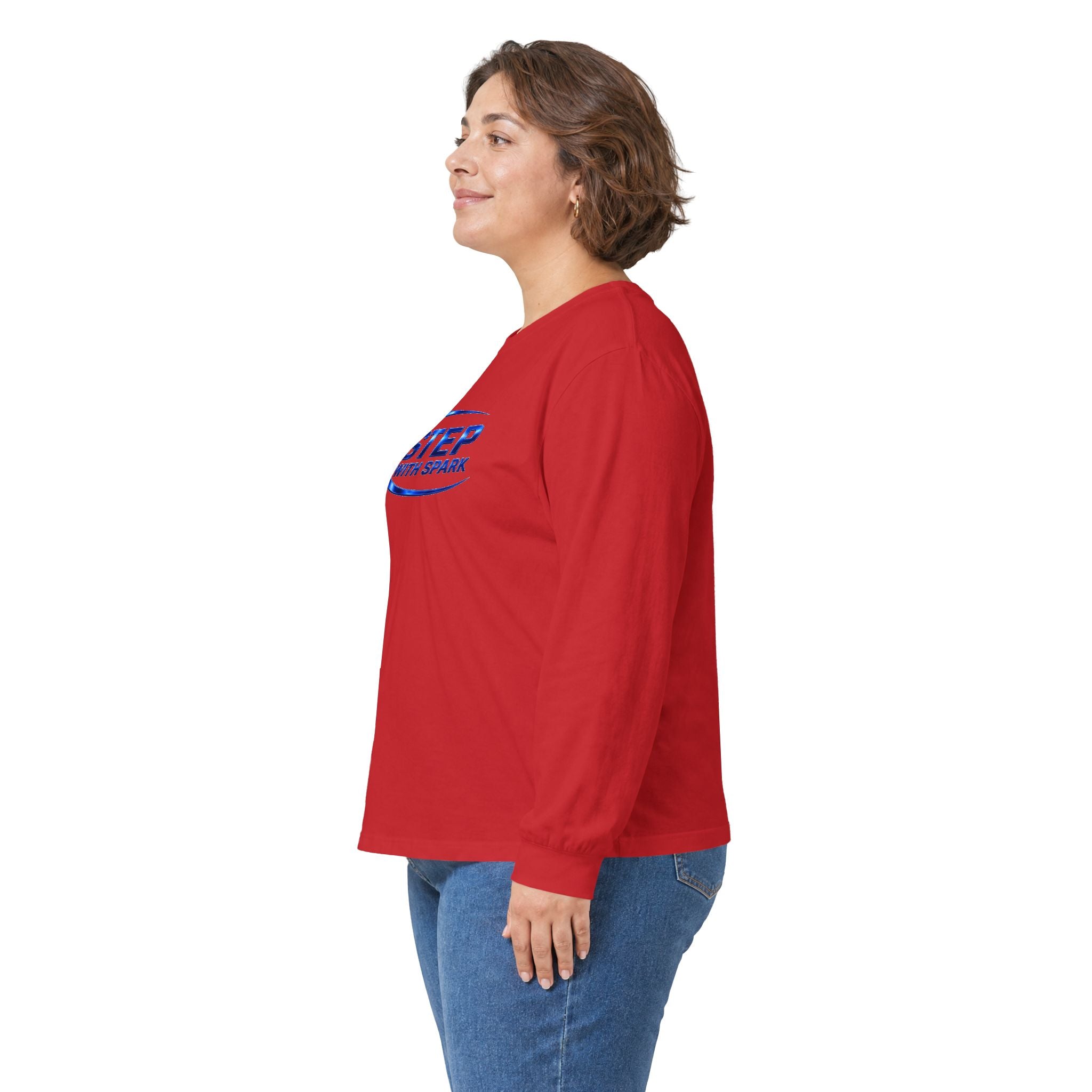 Long Sleeve Tee - "Step with Spark" Logo Athletic Casual
