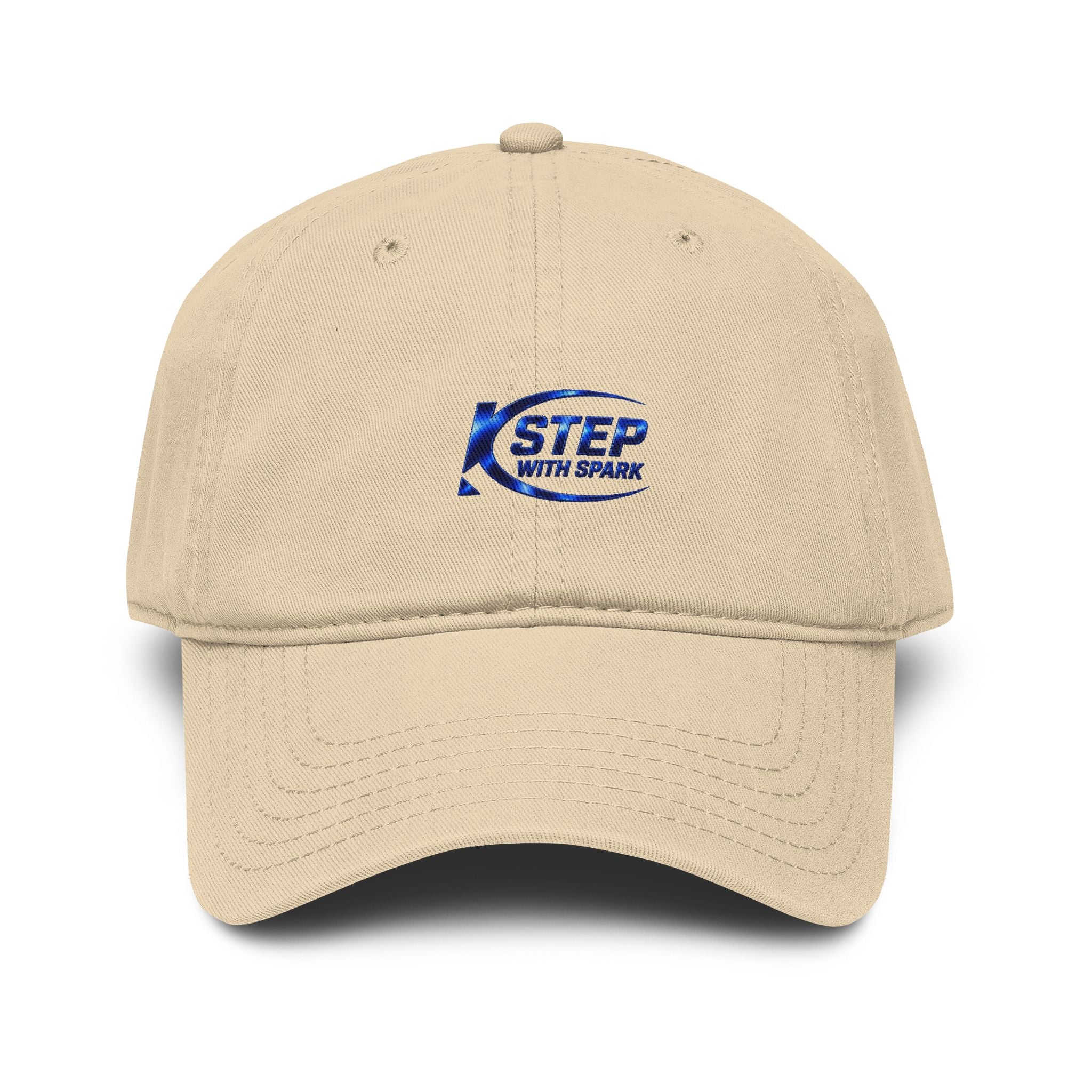Washed Baseball Cap — "Step with Spark" Embroidered Logo Hat