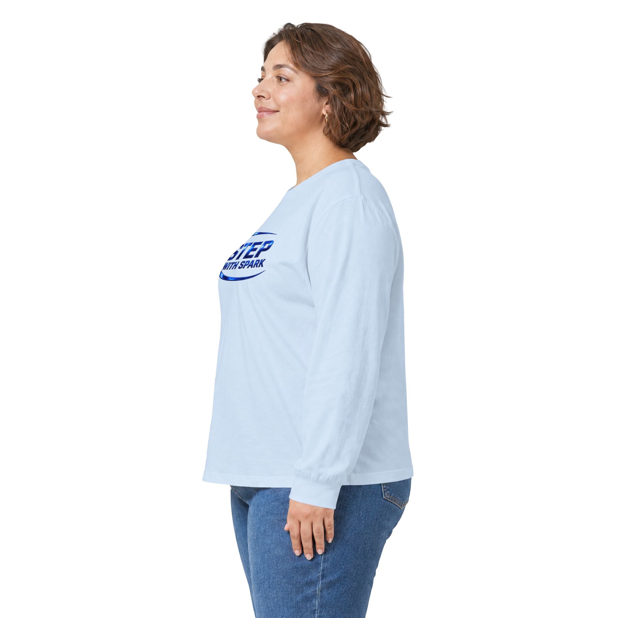 Long Sleeve Tee - "Step with Spark" Logo Athletic Casual