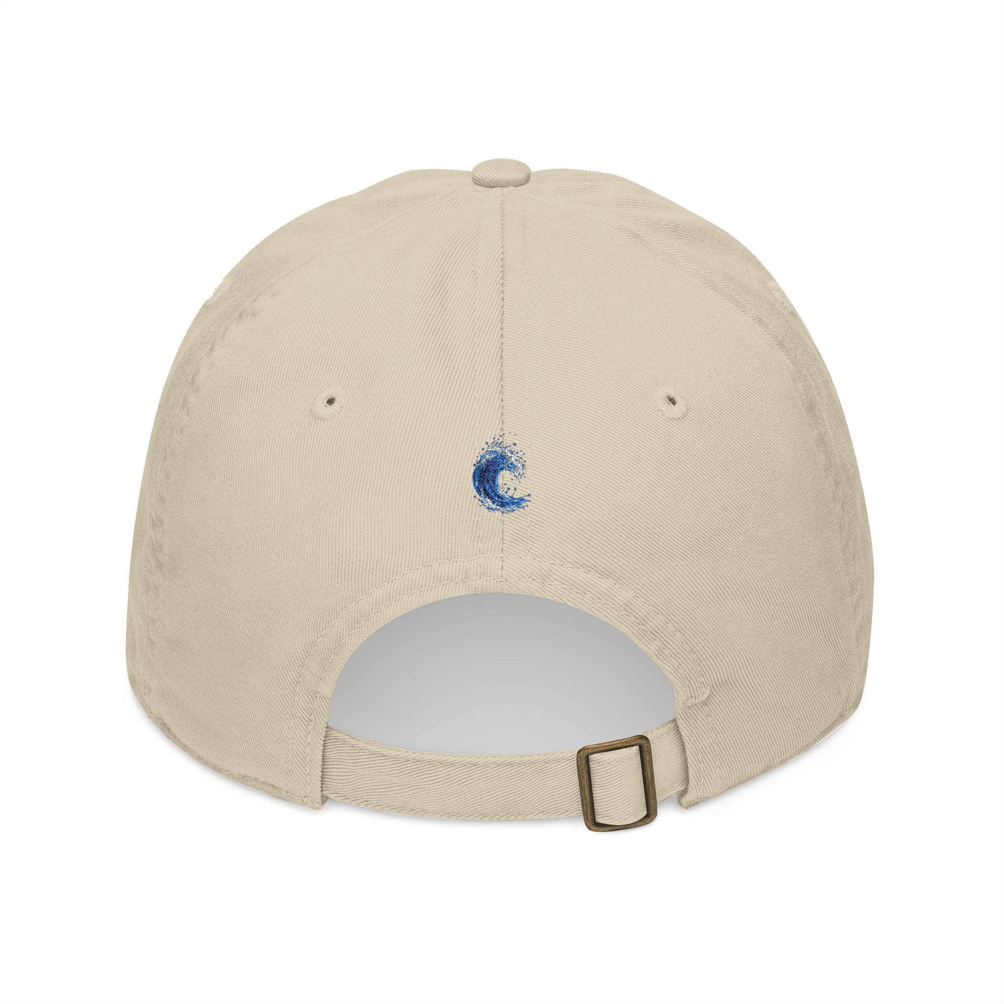 Embroidered Blue Wave Organic Baseball Cap — Eco-Friendly Surf Hat