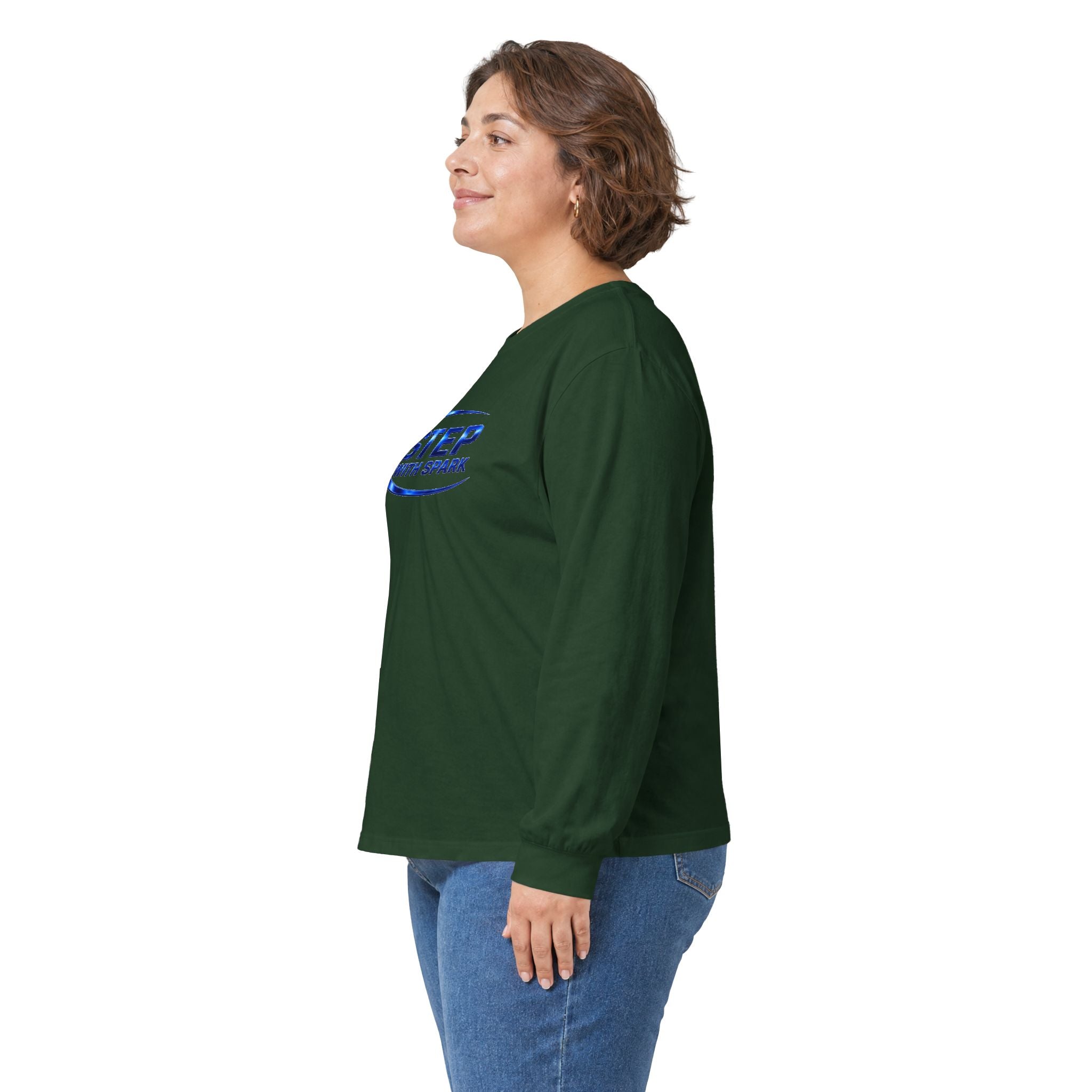 Long Sleeve Tee - "Step with Spark" Logo Athletic Casual