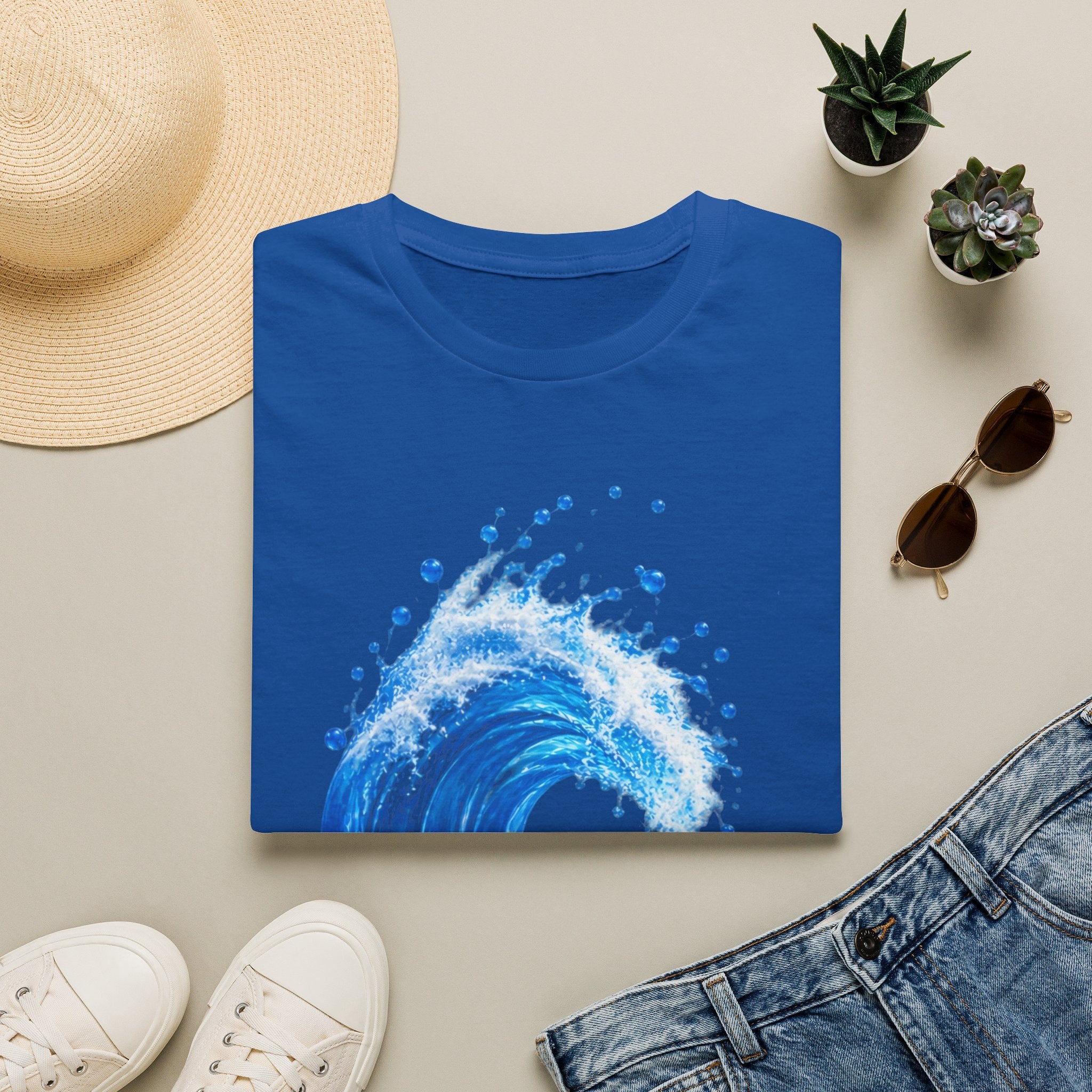 Ocean Wave T-Shirt — Blue Water Splash Graphic Tee