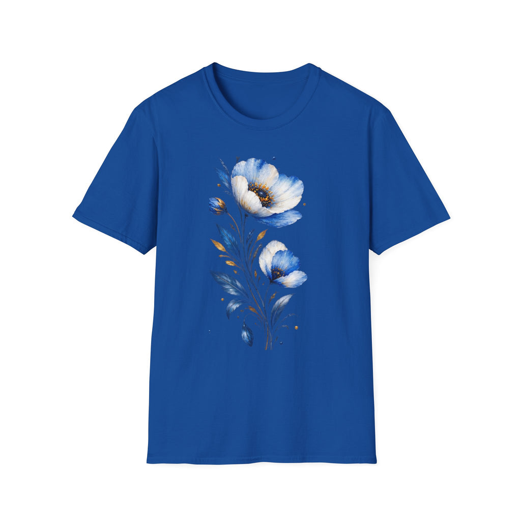 Blue Watercolor Floral T-Shirt