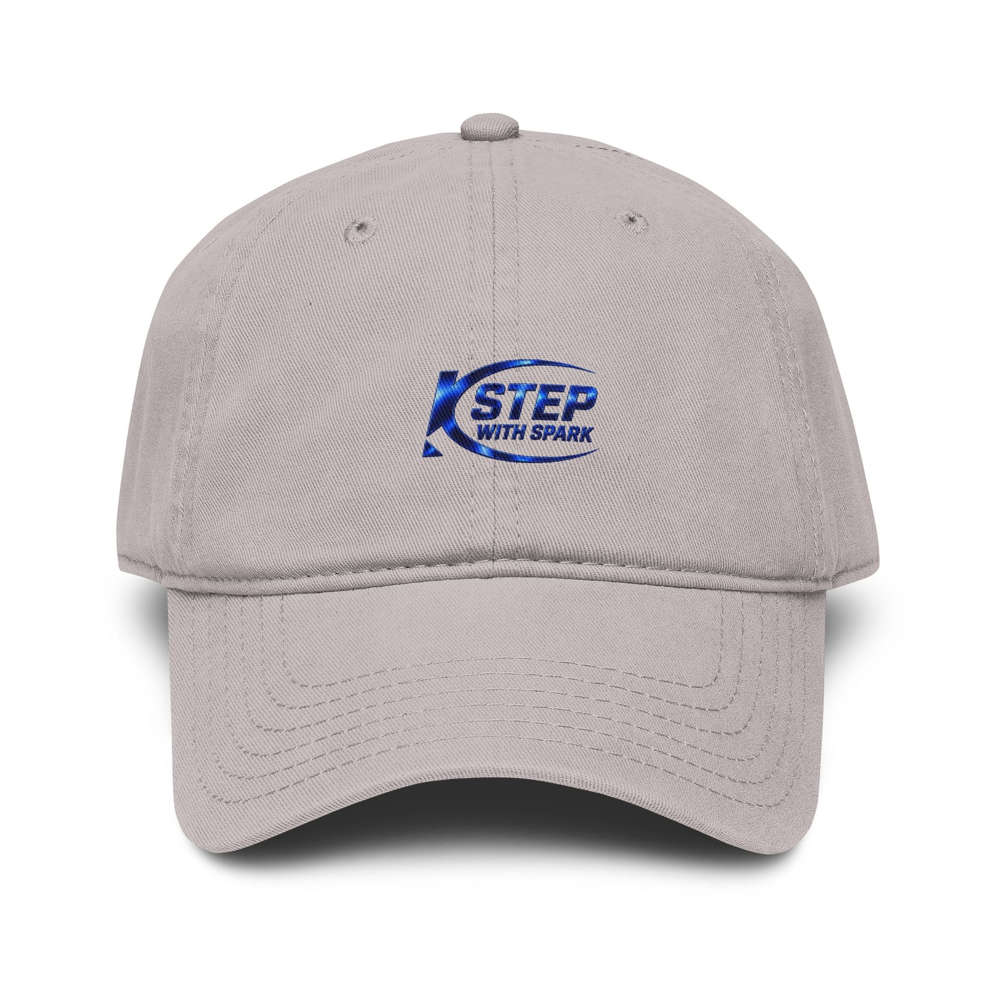 Washed Baseball Cap — "Step with Spark" Embroidered Logo Hat