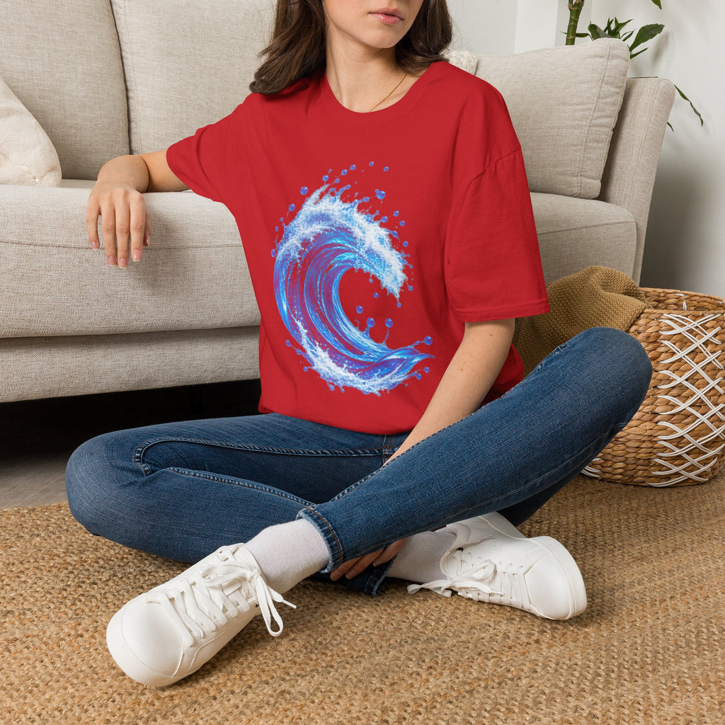 Ocean Wave T-Shirt — Blue Water Splash Graphic Tee