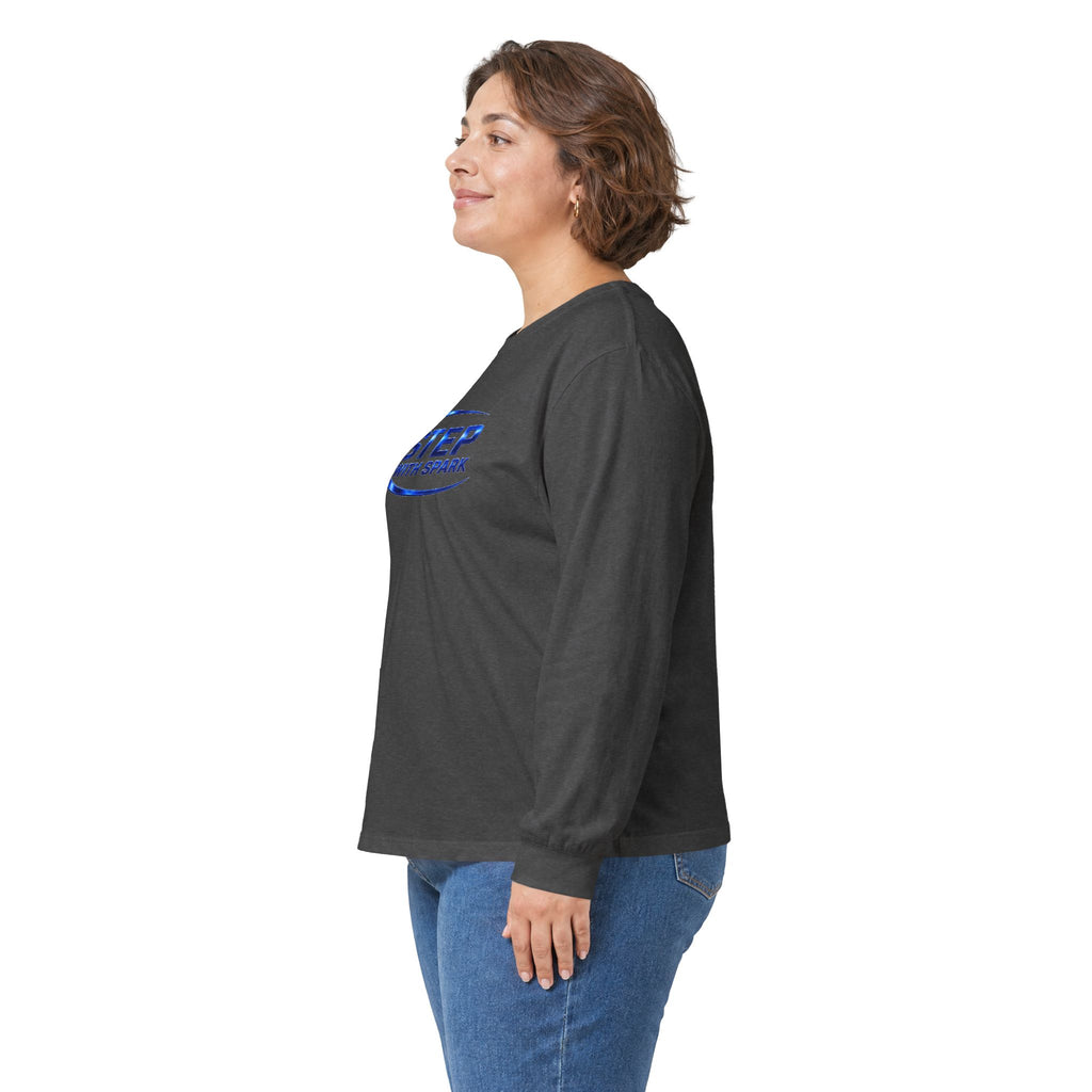 Long Sleeve Tee - "Step with Spark" Logo Athletic Casual