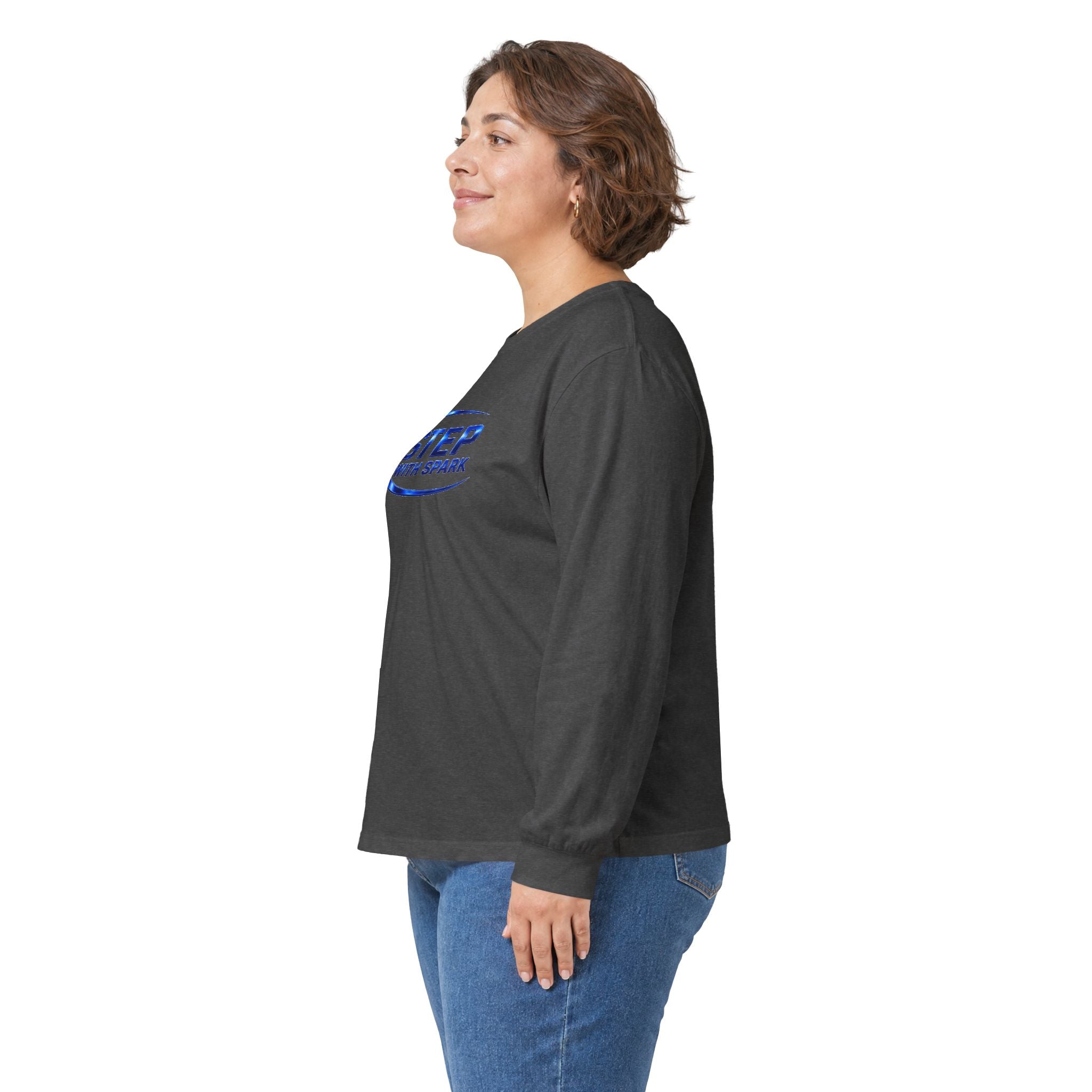 Long Sleeve Tee - "Step with Spark" Logo Athletic Casual