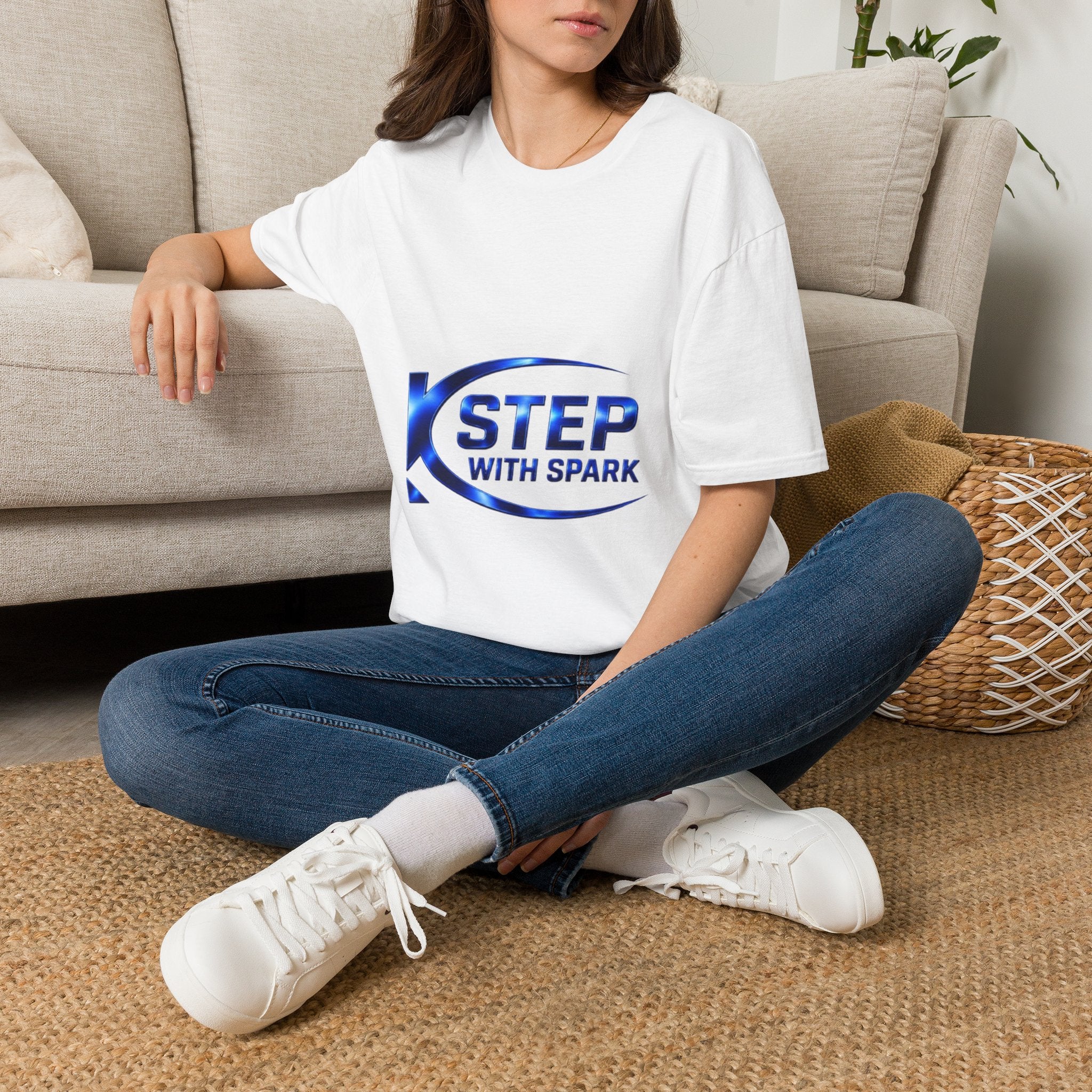 Step With Spark Logo T-Shirt — Motivational Athletic Crew Tee
