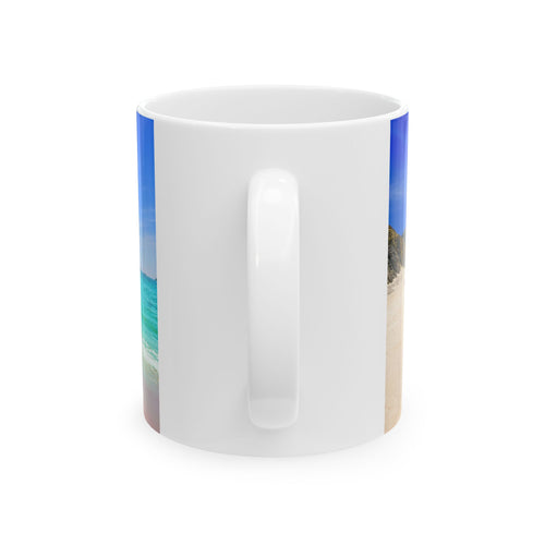 Beachscape Ceramic Mug — Tropical Seascape Photo Coffee Cup (11oz, 15oz)