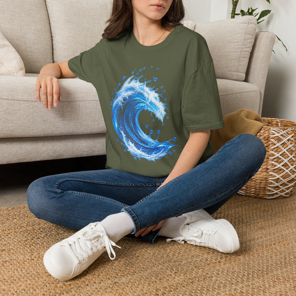 Ocean Wave T-Shirt — Blue Water Splash Graphic Tee