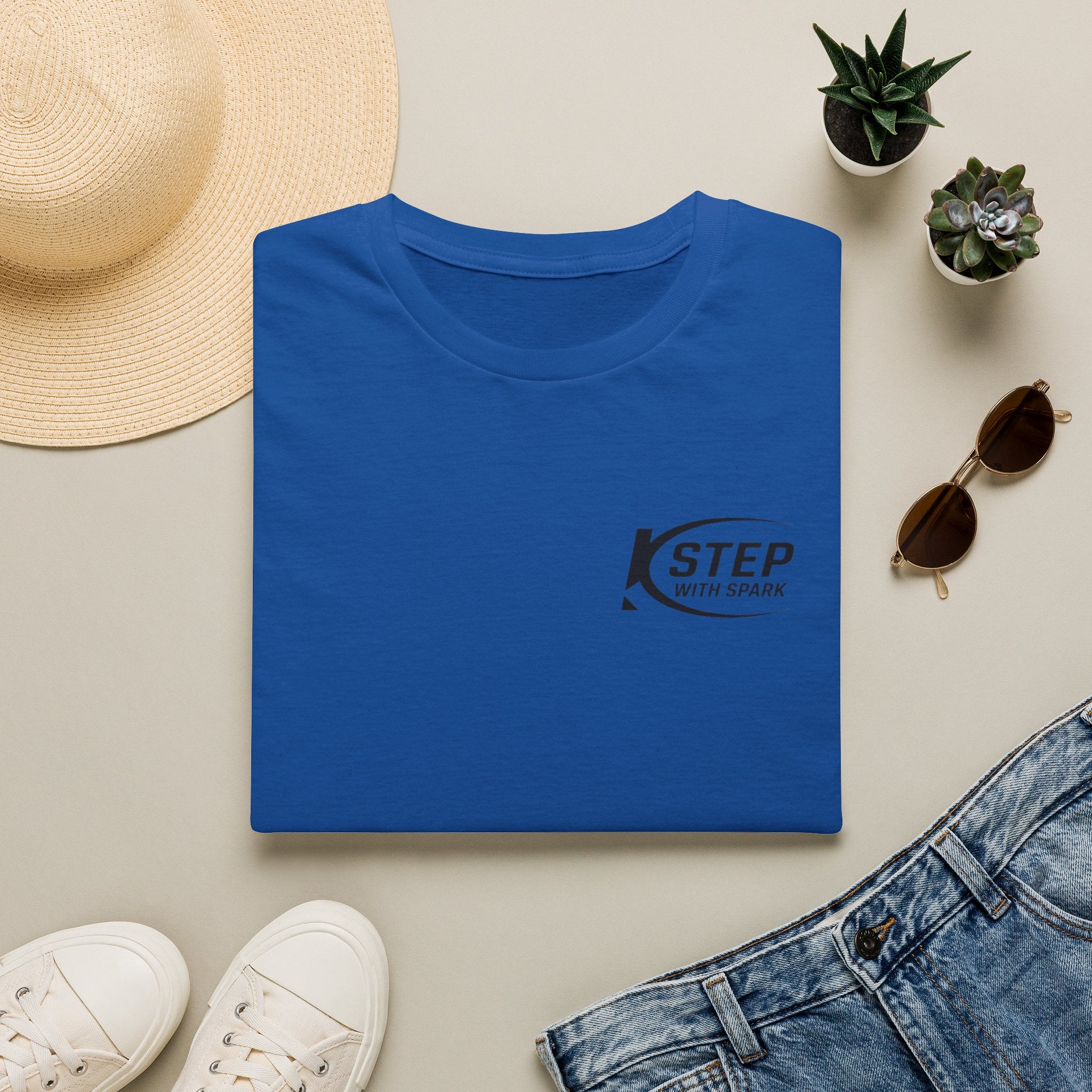 Step With Spark Logo T-Shirt — Minimal Athletic Casual Tee