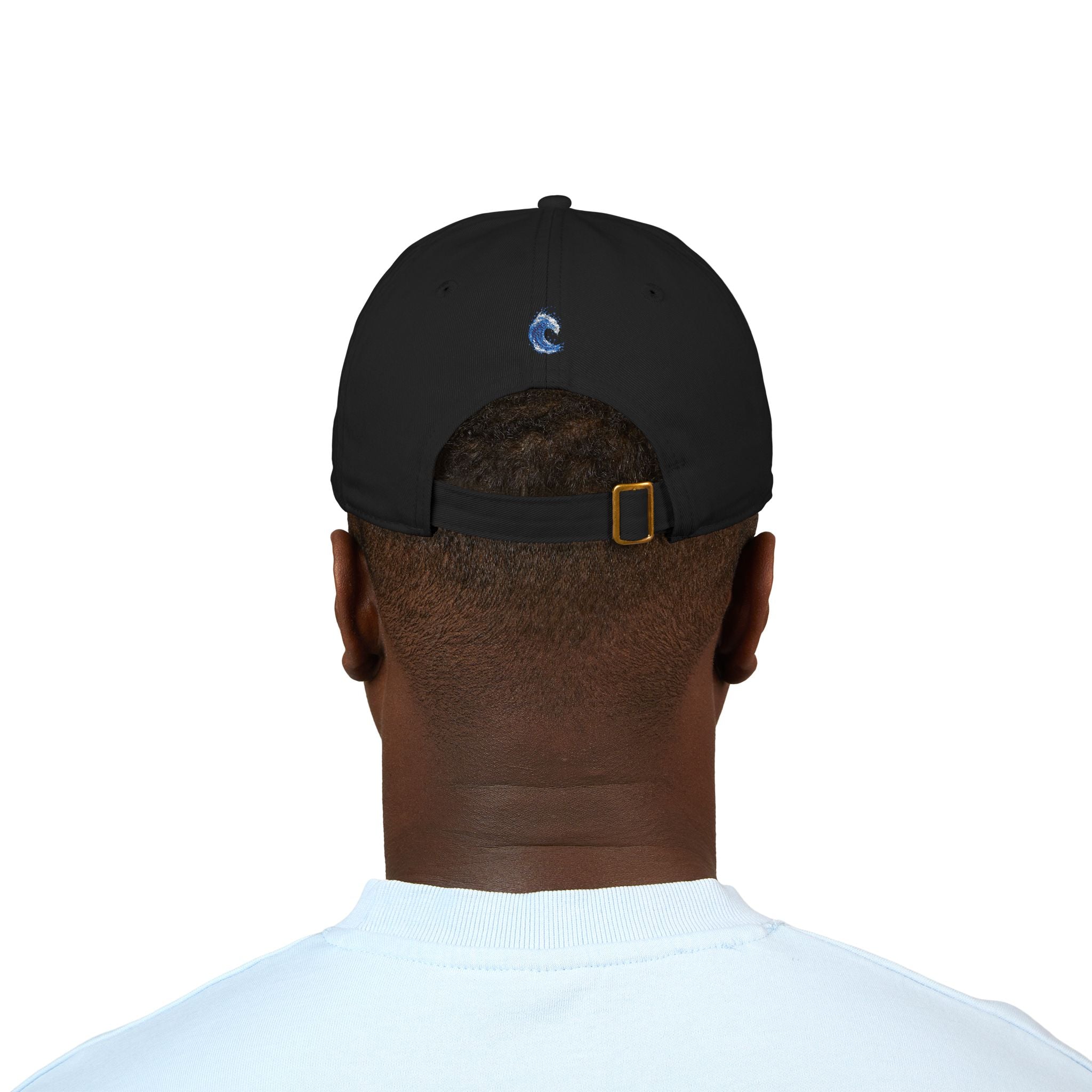 Embroidered Blue Wave Organic Baseball Cap — Eco-Friendly Surf Hat
