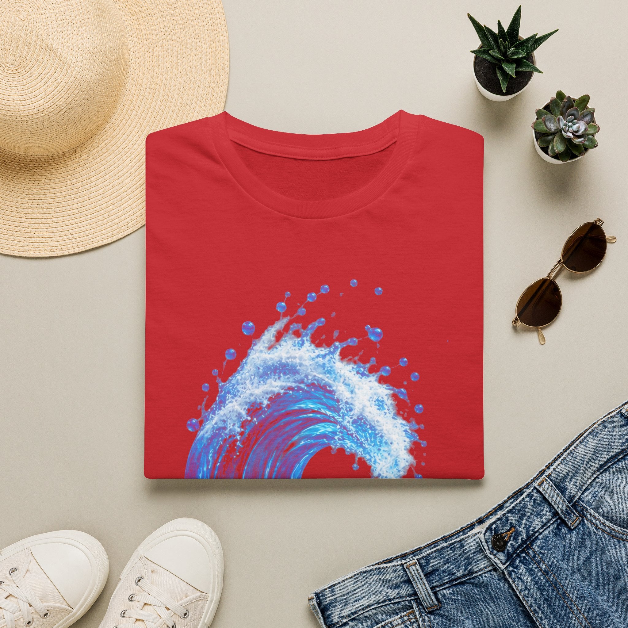 Ocean Wave T-Shirt — Blue Water Splash Graphic Tee