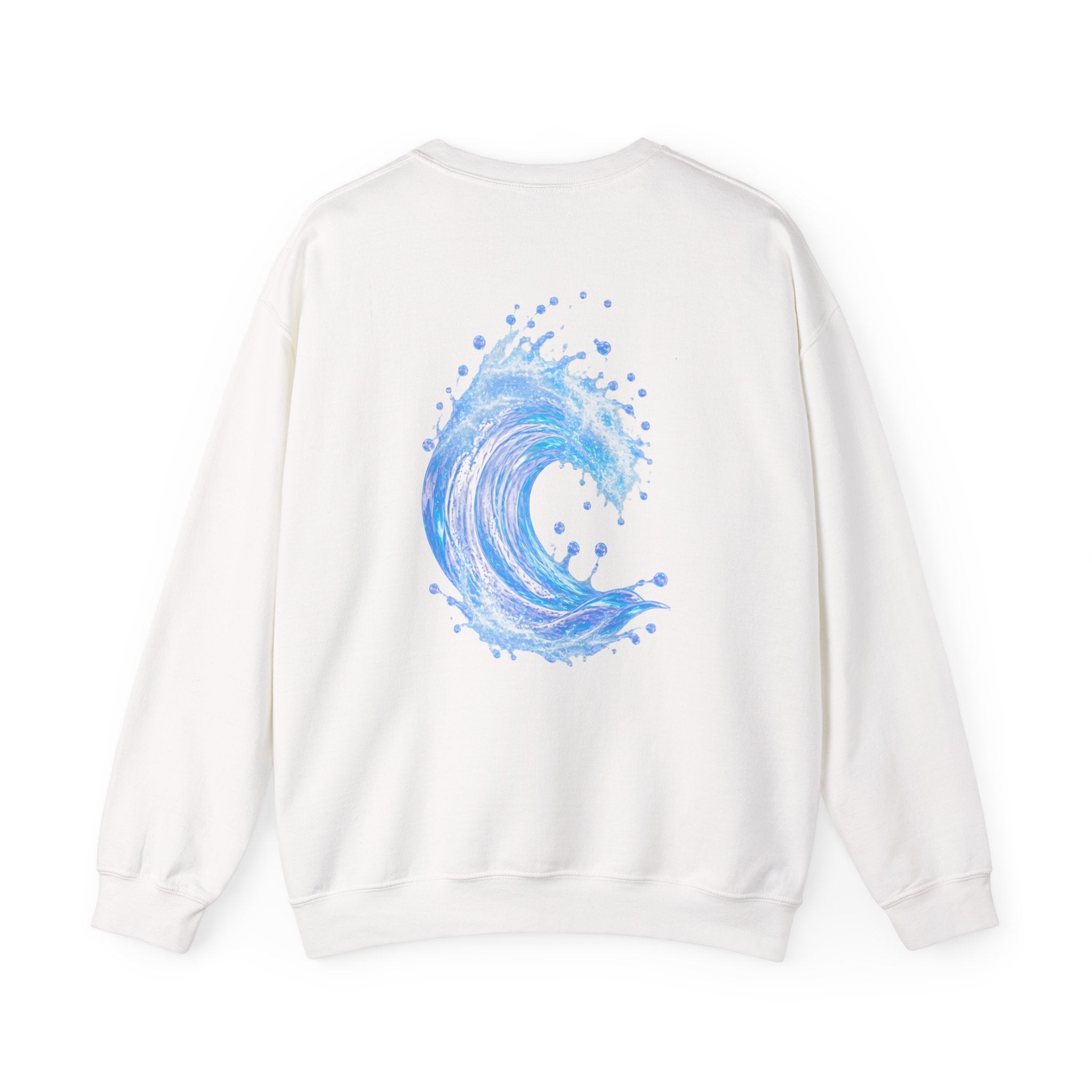 Wave Graphic Sweatshirt — Blue Ocean Crest Crewneck