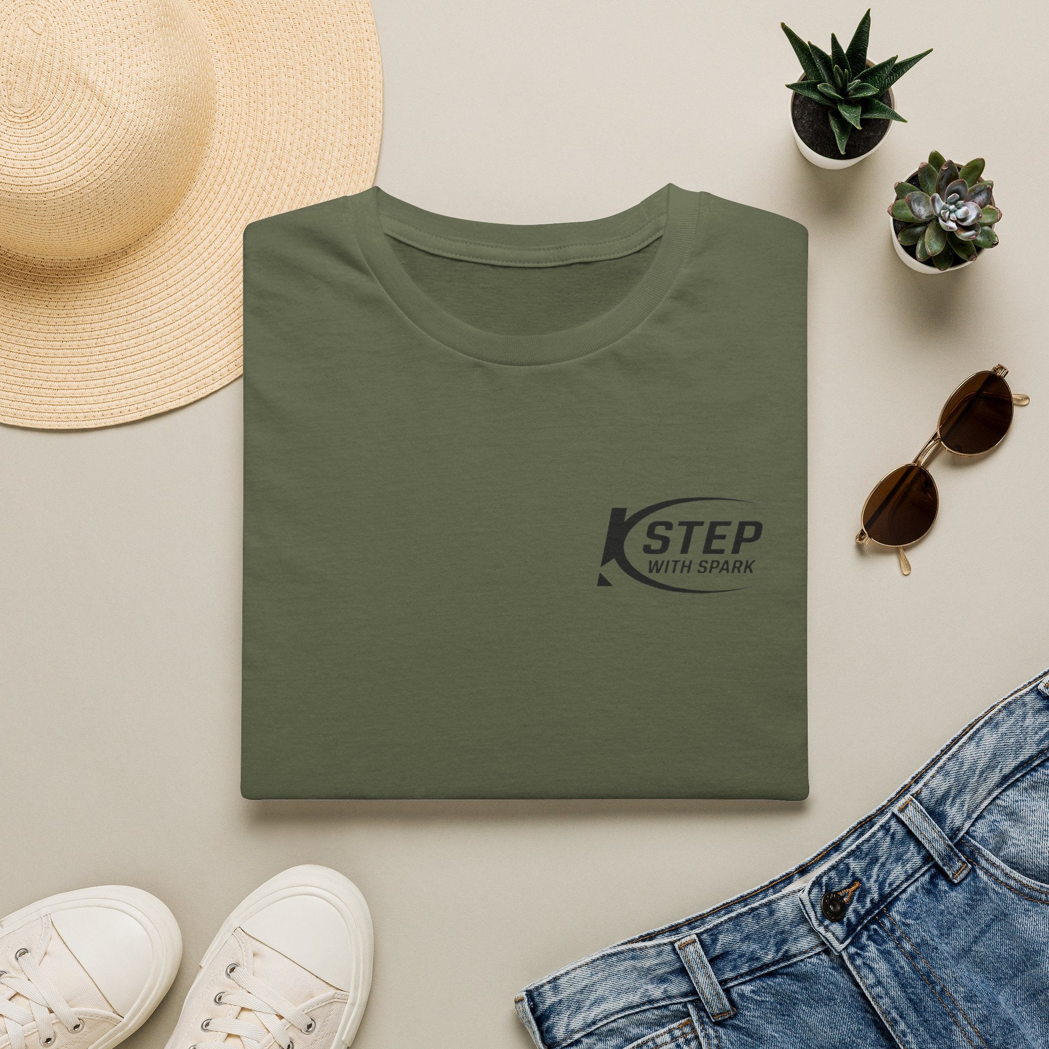 Step With Spark Logo T-Shirt — Minimal Athletic Casual Tee