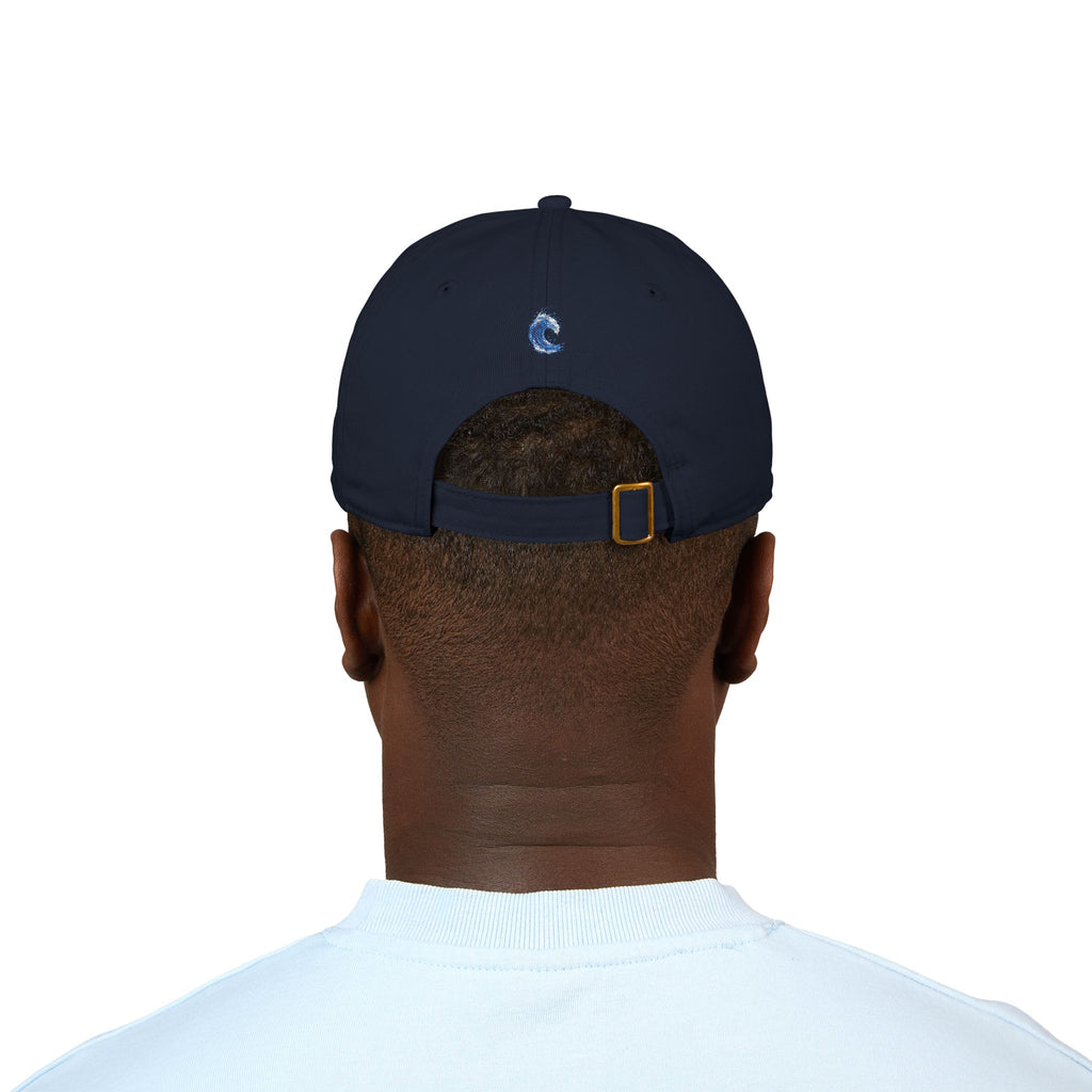 Embroidered Blue Wave Organic Baseball Cap — Eco-Friendly Surf Hat