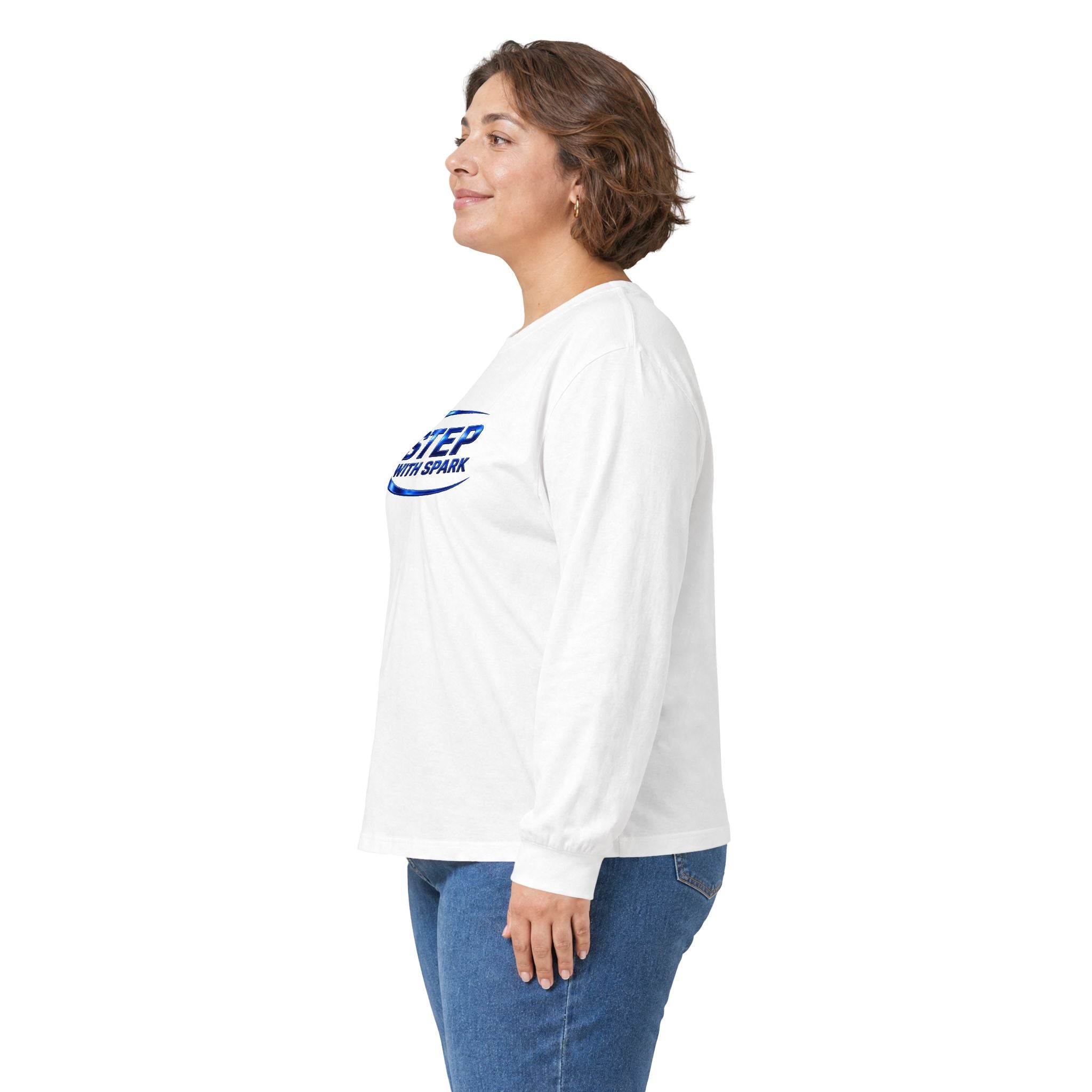 Long Sleeve Tee - "Step with Spark" Logo Athletic Casual
