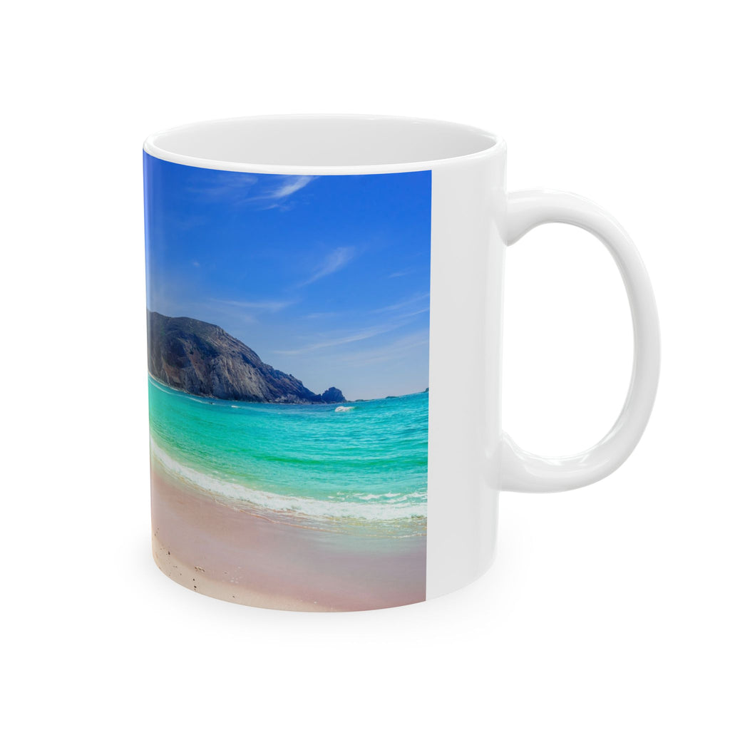 Beachscape Ceramic Mug — Tropical Seascape Photo Coffee Cup (11oz, 15oz)