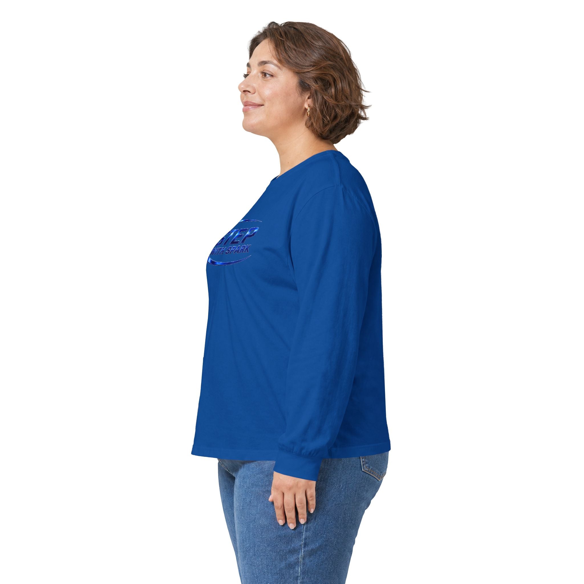 Long Sleeve Tee - "Step with Spark" Logo Athletic Casual