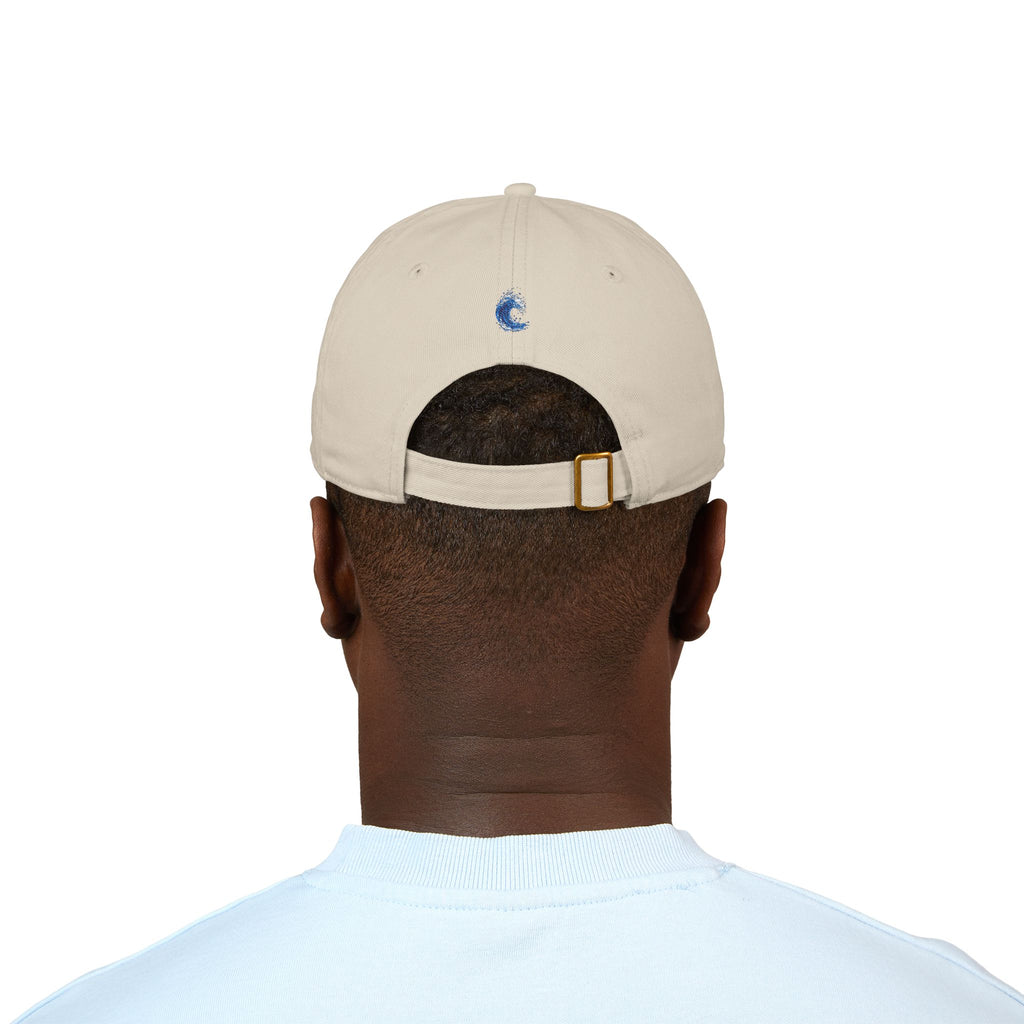 Embroidered Blue Wave Organic Baseball Cap — Eco-Friendly Surf Hat