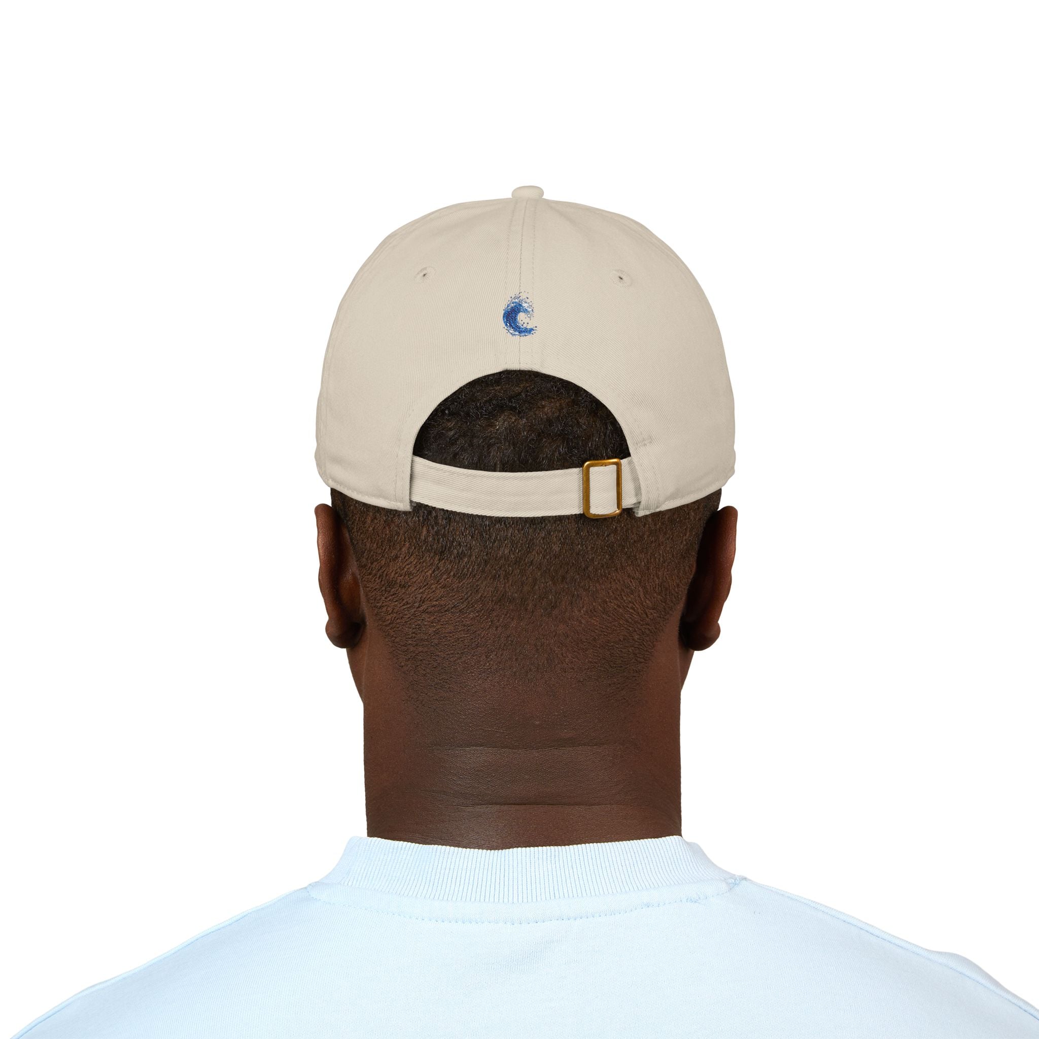 Embroidered Blue Wave Organic Baseball Cap — Eco-Friendly Surf Hat