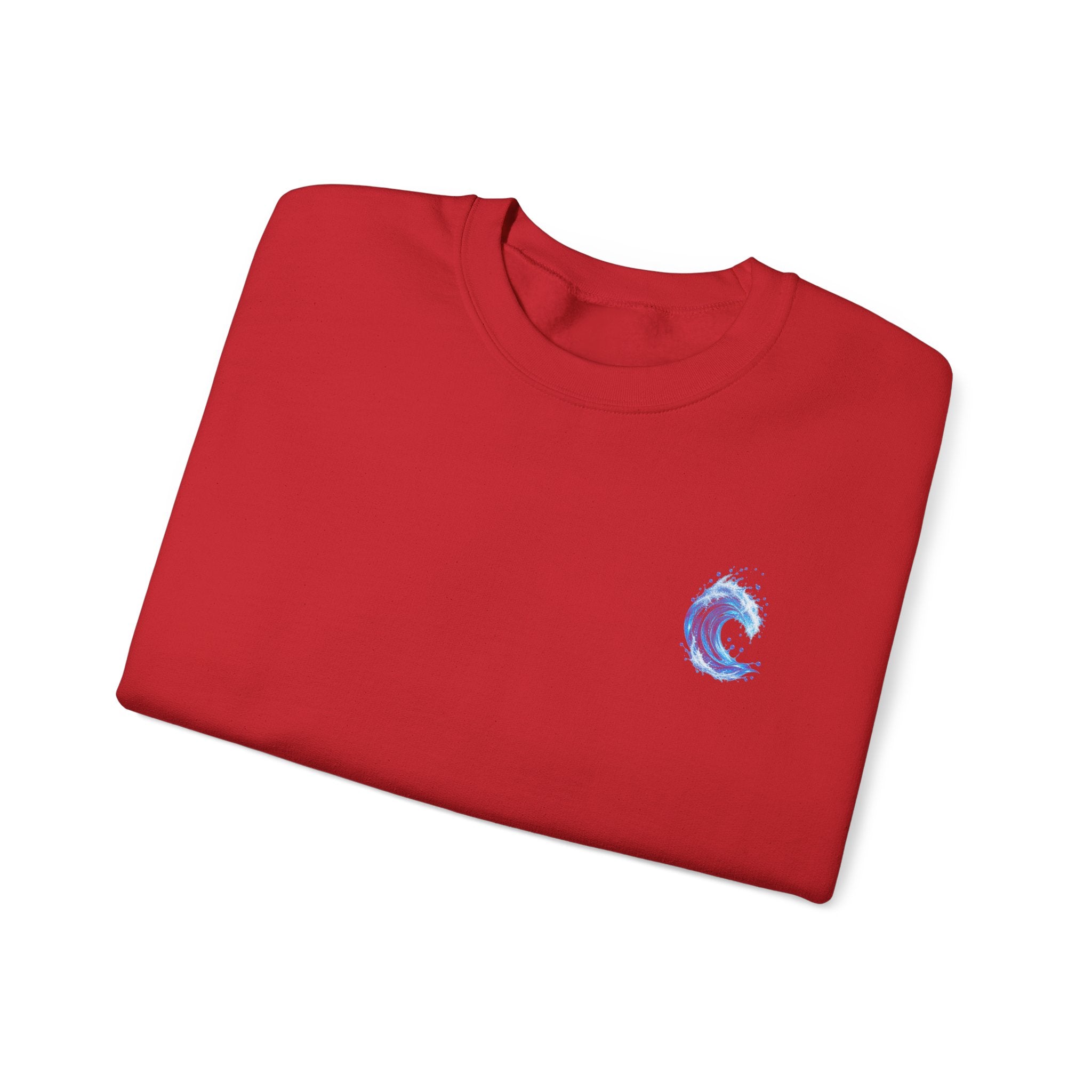 Wave Graphic Sweatshirt — Blue Ocean Crest Crewneck
