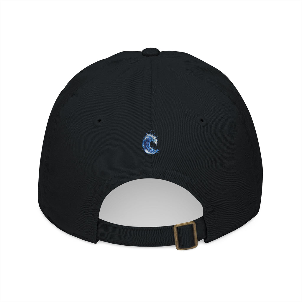 Embroidered Blue Wave Organic Baseball Cap — Eco-Friendly Surf Hat