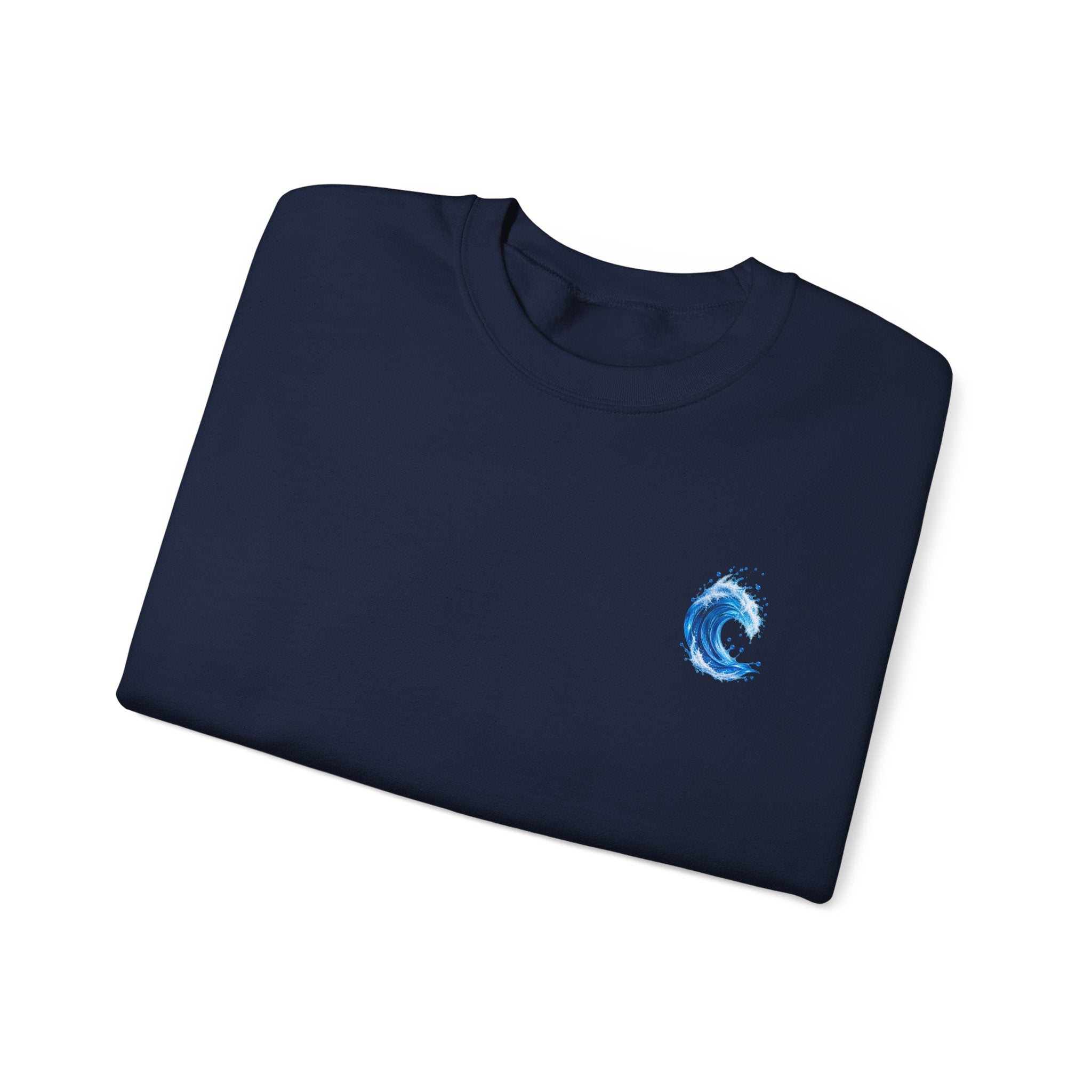 Wave Graphic Sweatshirt — Blue Ocean Crest Crewneck