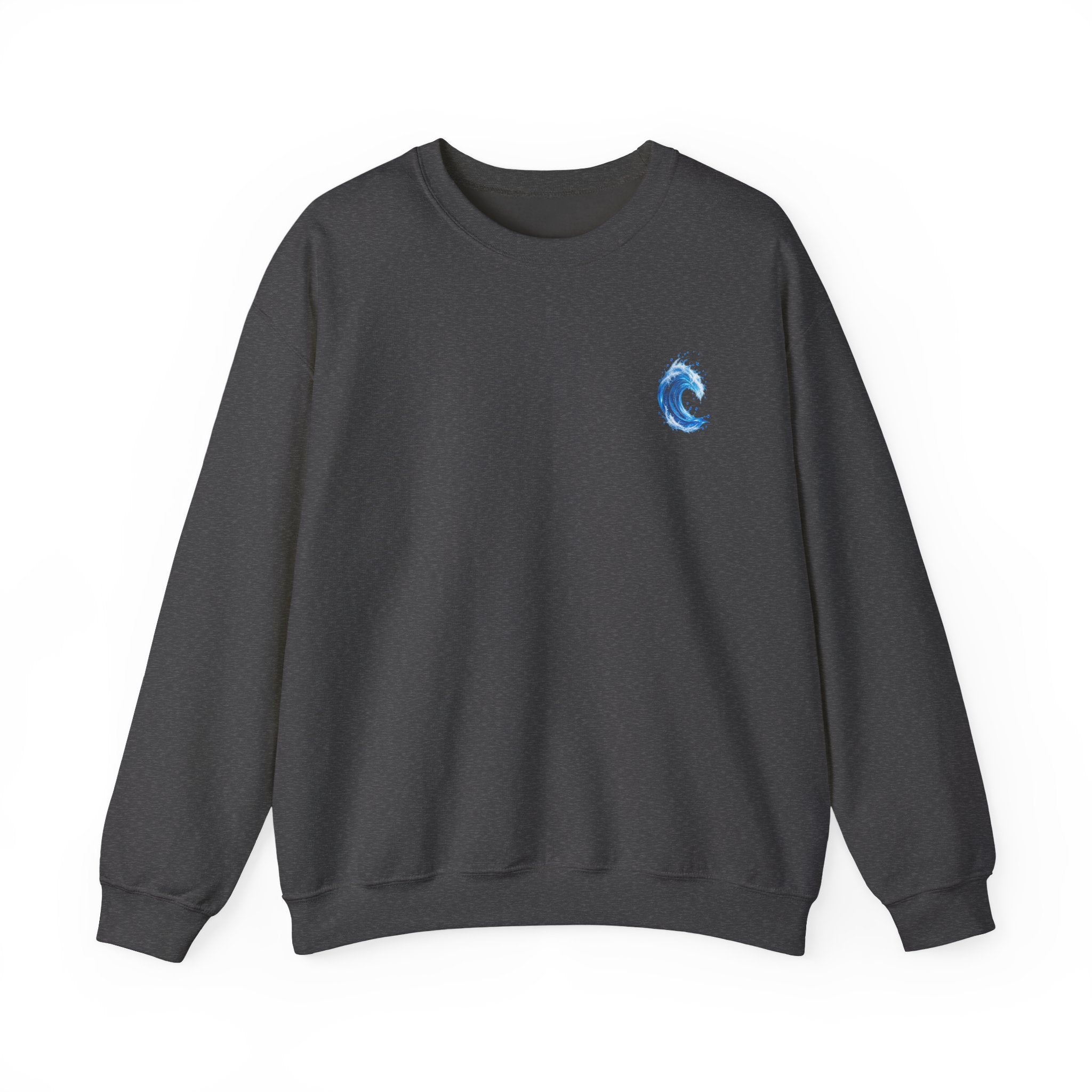 Wave Graphic Sweatshirt — Blue Ocean Crest Crewneck