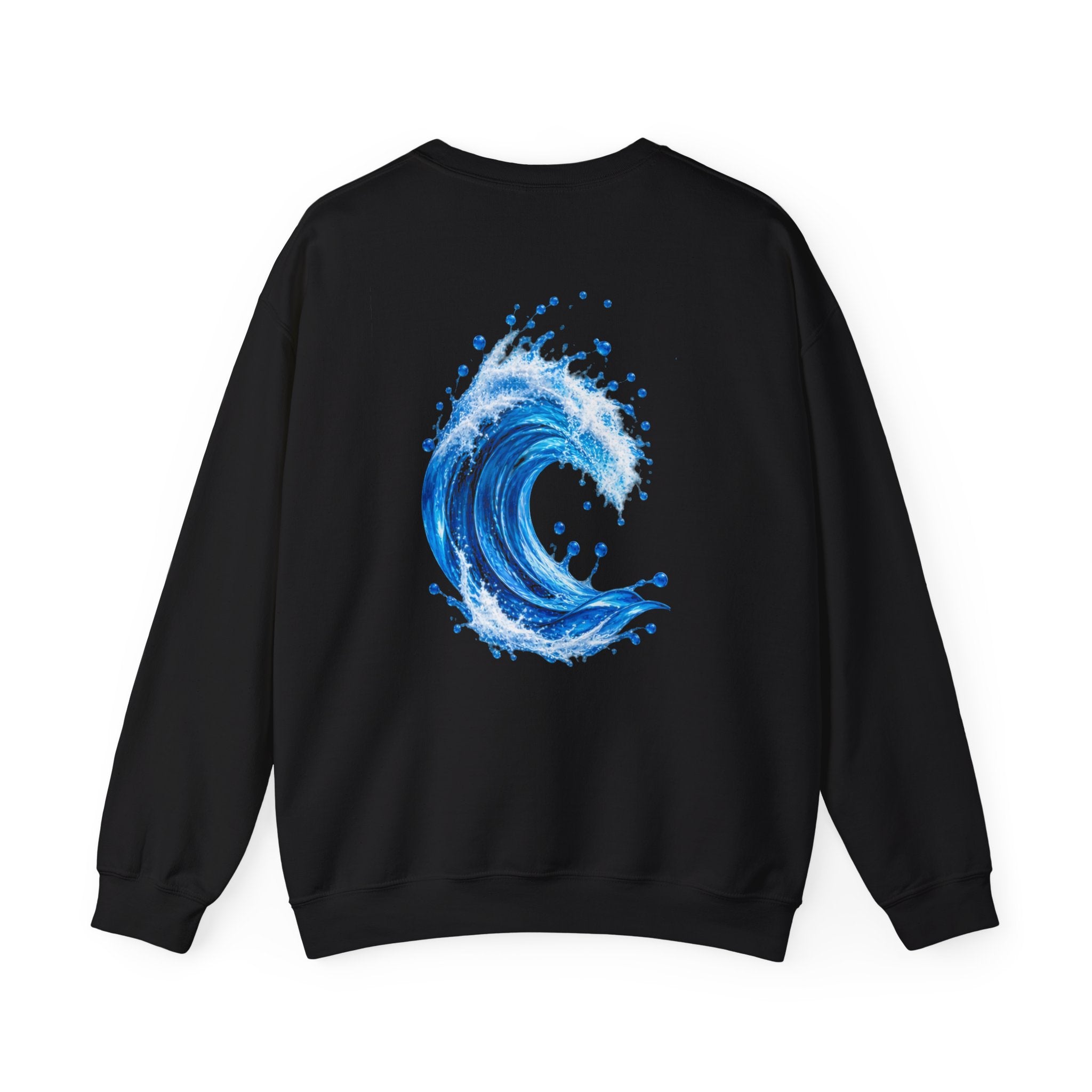 Wave Graphic Sweatshirt — Blue Ocean Crest Crewneck