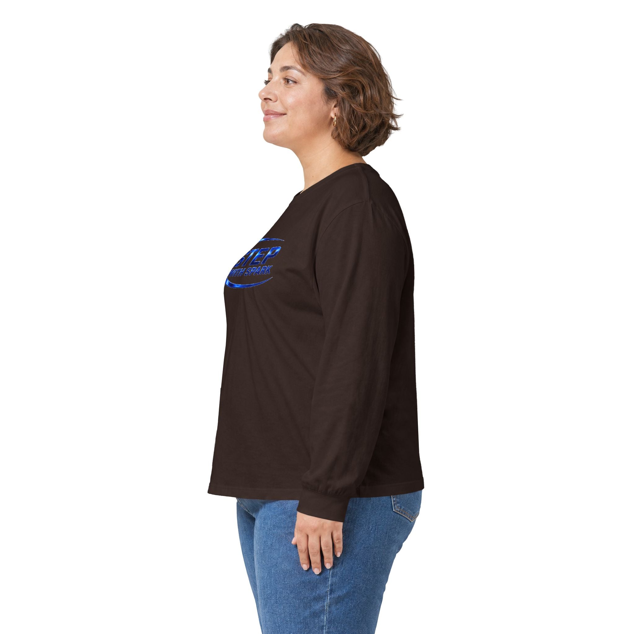 Long Sleeve Tee - "Step with Spark" Logo Athletic Casual