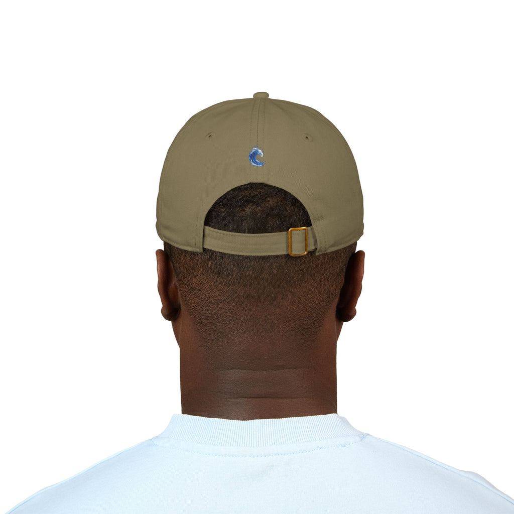 Embroidered Blue Wave Organic Baseball Cap — Eco-Friendly Surf Hat