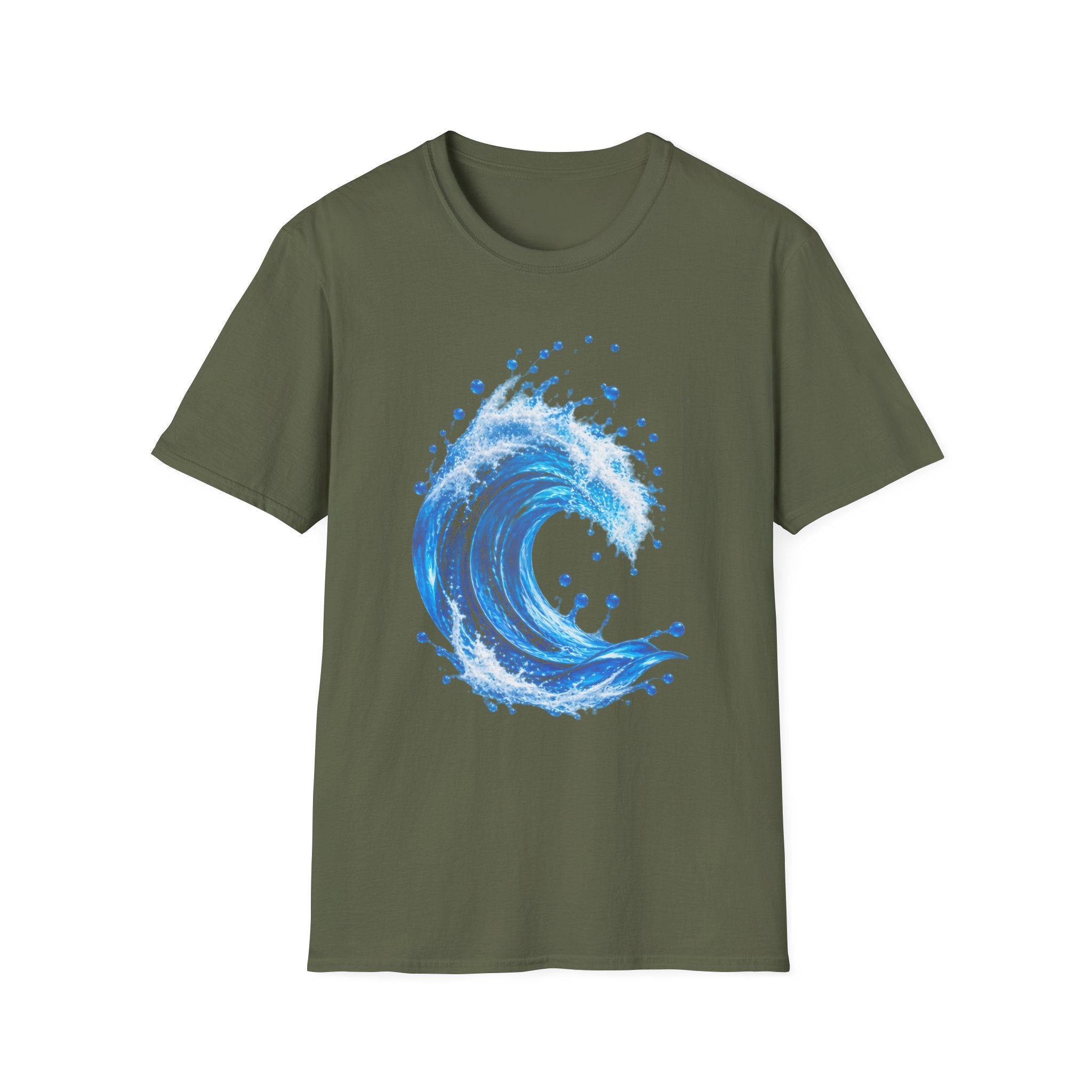 Ocean Wave T-Shirt — Blue Water Splash Graphic Tee
