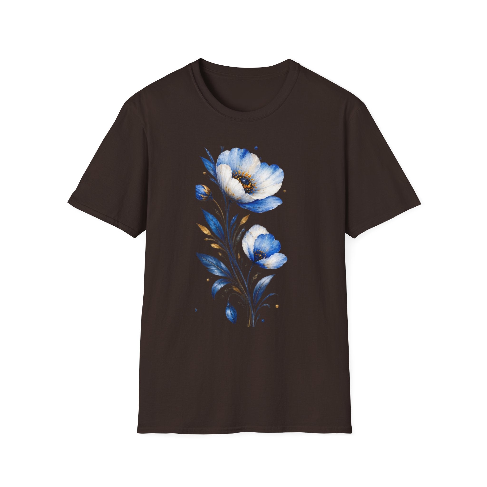 Blue Watercolor Floral T-Shirt