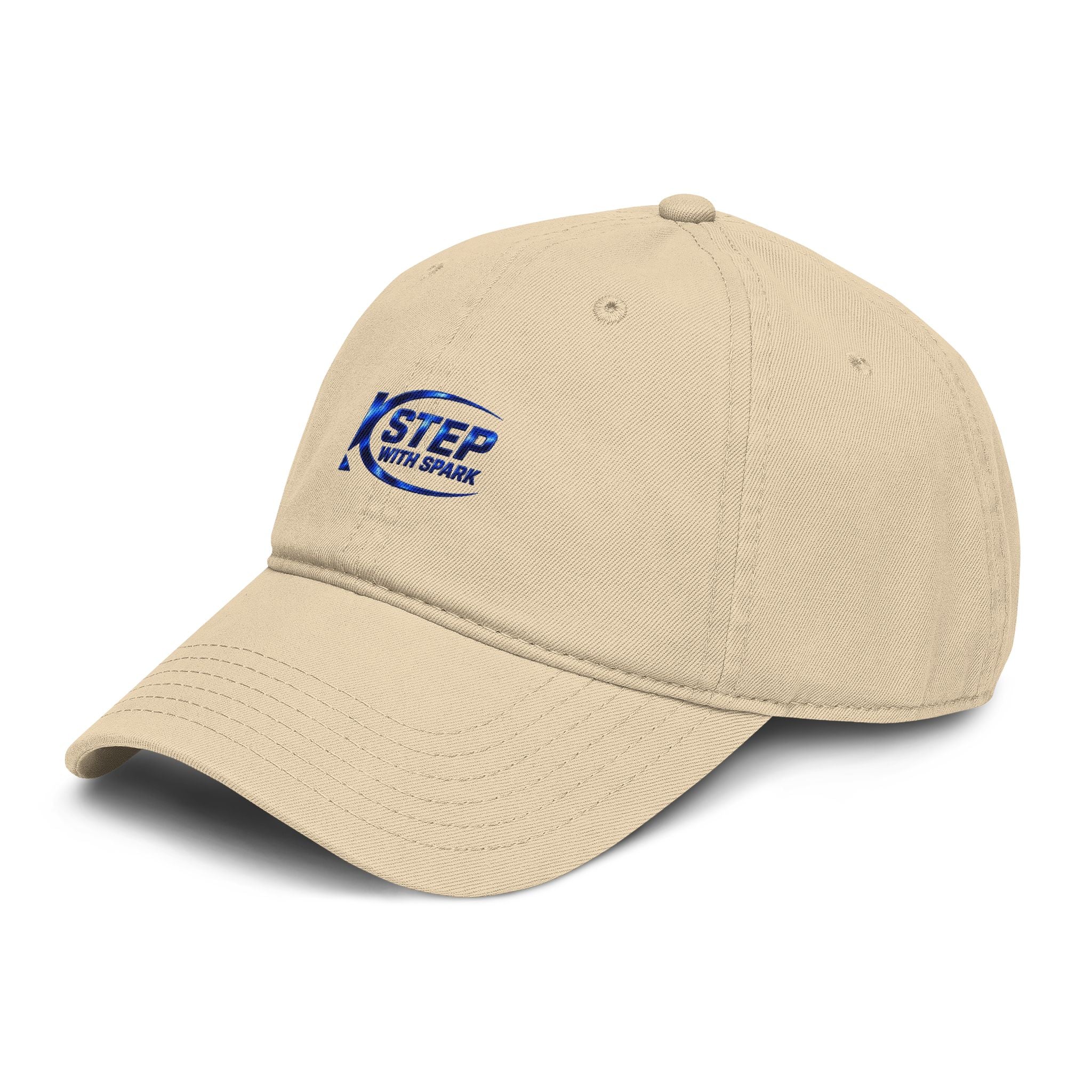 Washed Baseball Cap — "Step with Spark" Embroidered Logo Hat